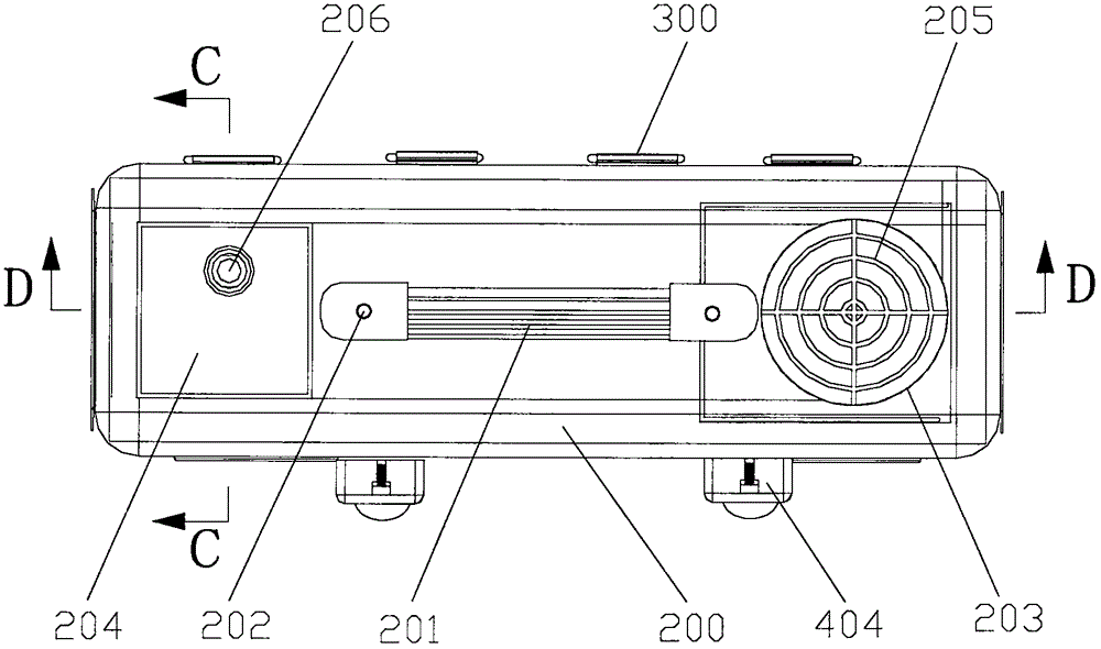 Emergency handling case and emergency handling device for passenger cabin of airplane