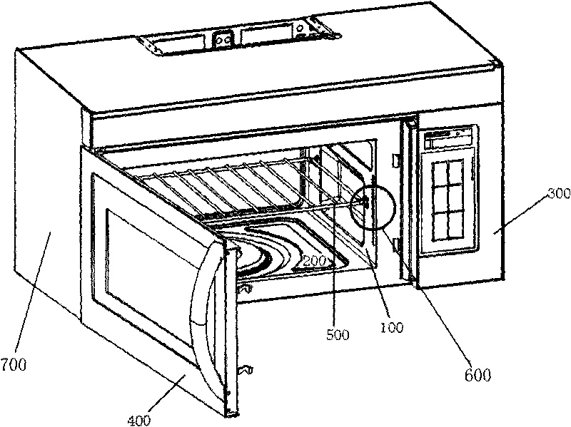 Support structure of microwave oven grill