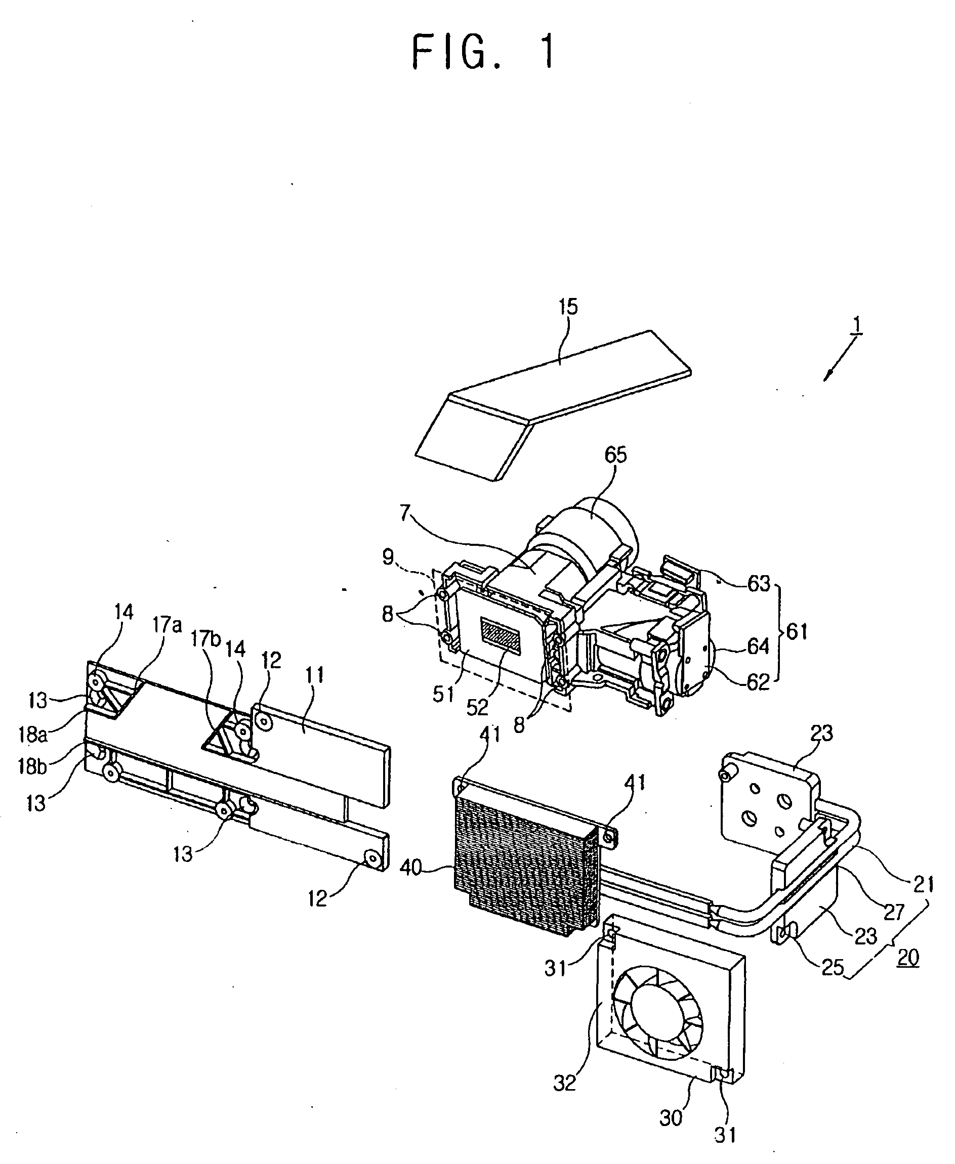 Image projection apparatus and method of cooling an image projection apparatus
