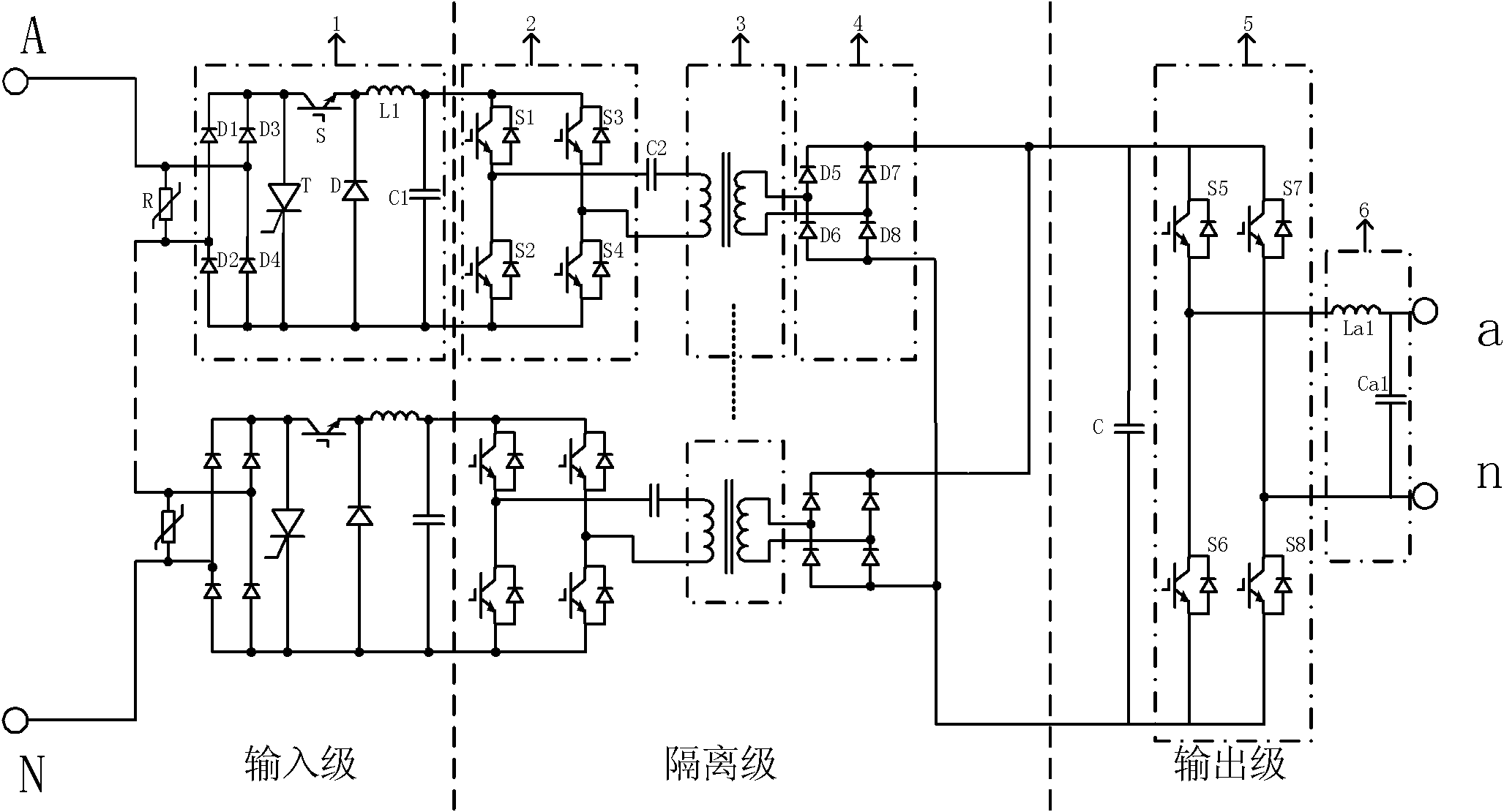 Power electronic transformer based on simple PFC (Power Factor Correction)