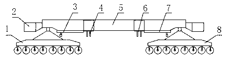 Erecting method for last three-span box girders in railway bridging