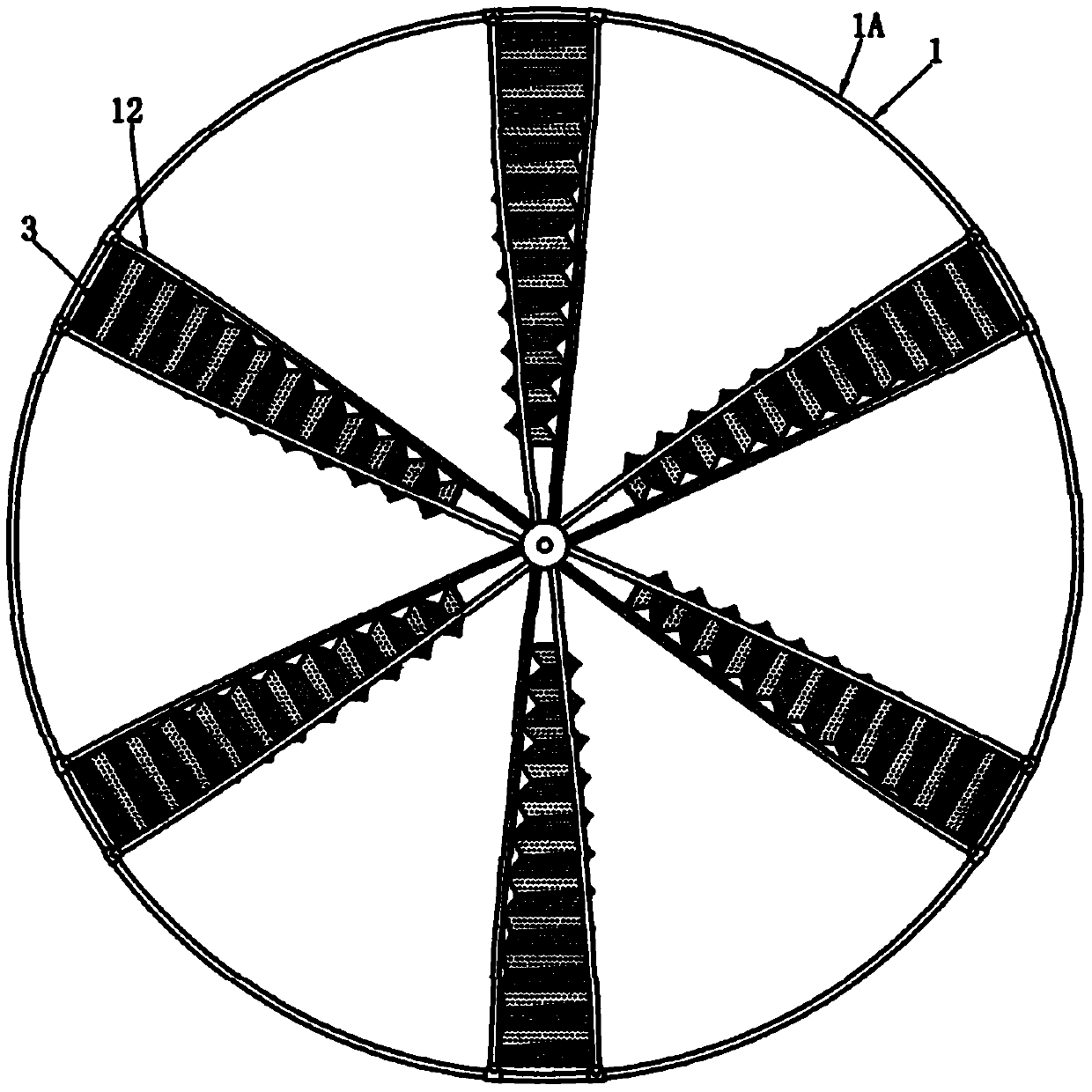 Axial flow force sliding folding plate propeller sky wheel