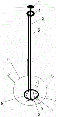 Cleaning hairbrush of emulsion synthesis four-mouth flask