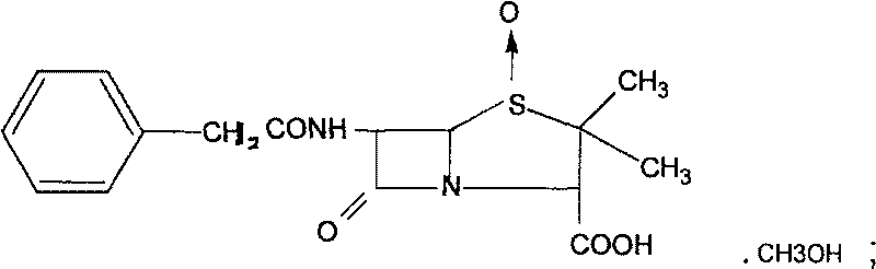 Penicillin G sulfoxide composite crystal and preparation method thereof