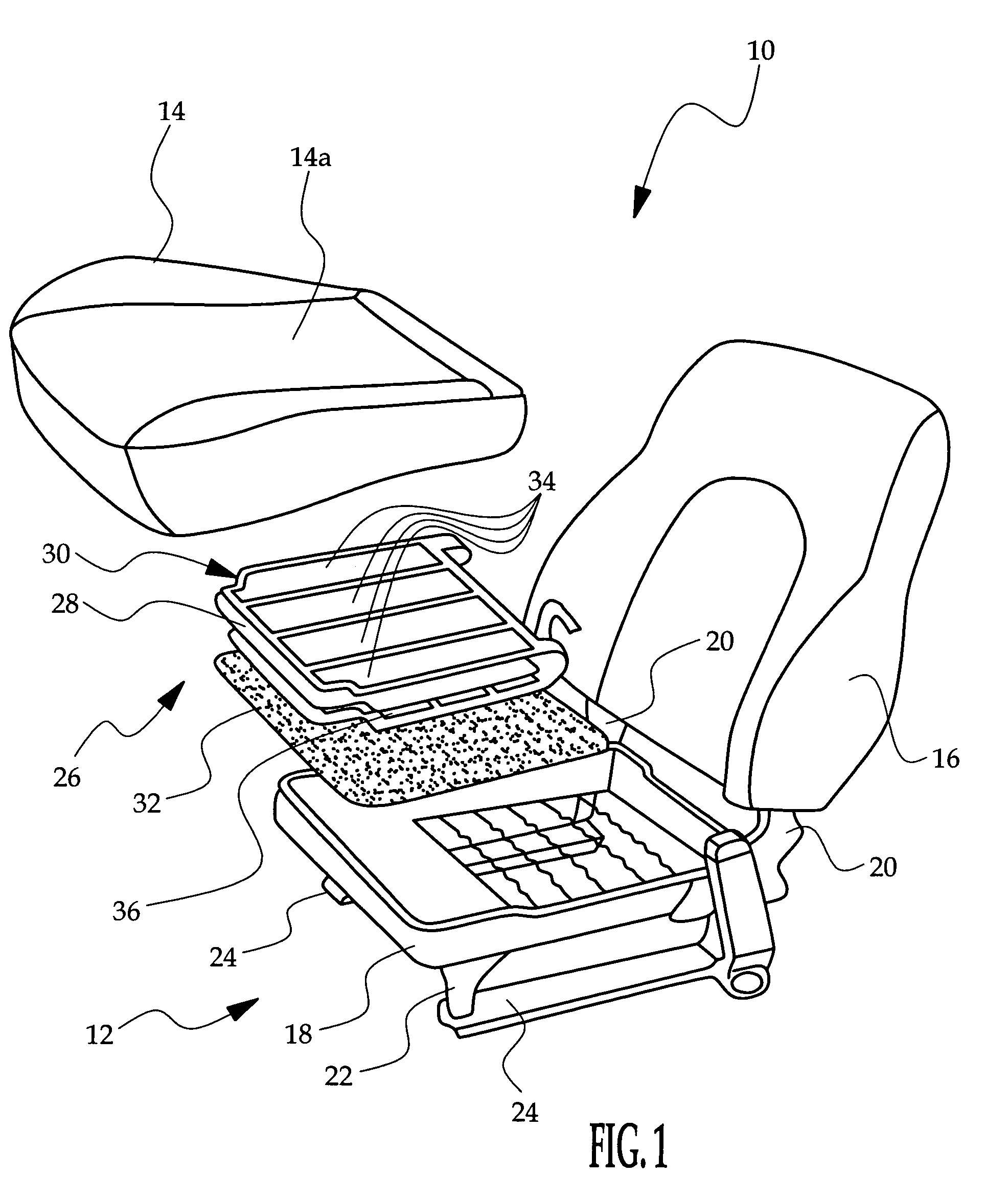 Capacitive sensing apparatus for a vehicle seat