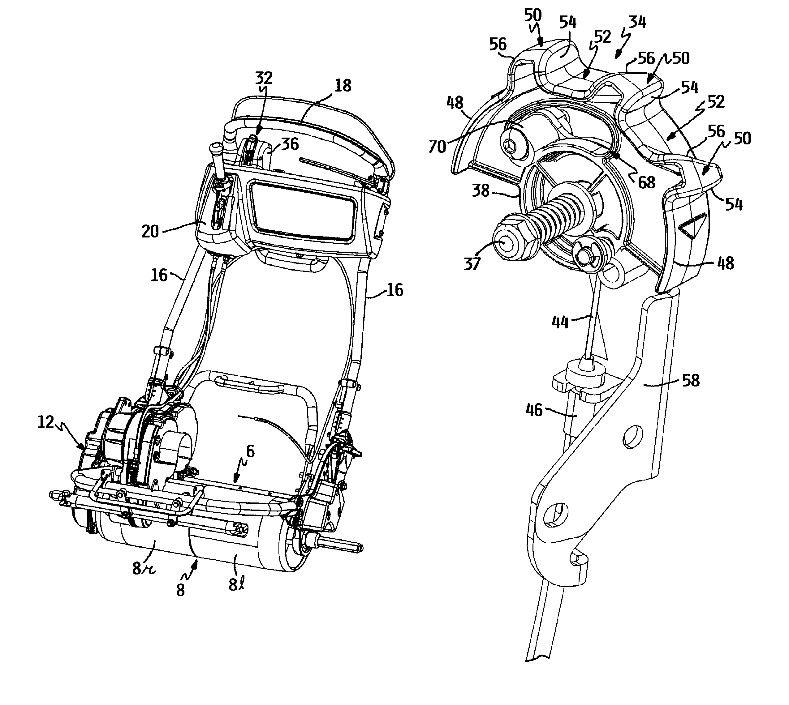 Mower with thumb wheel throttle control