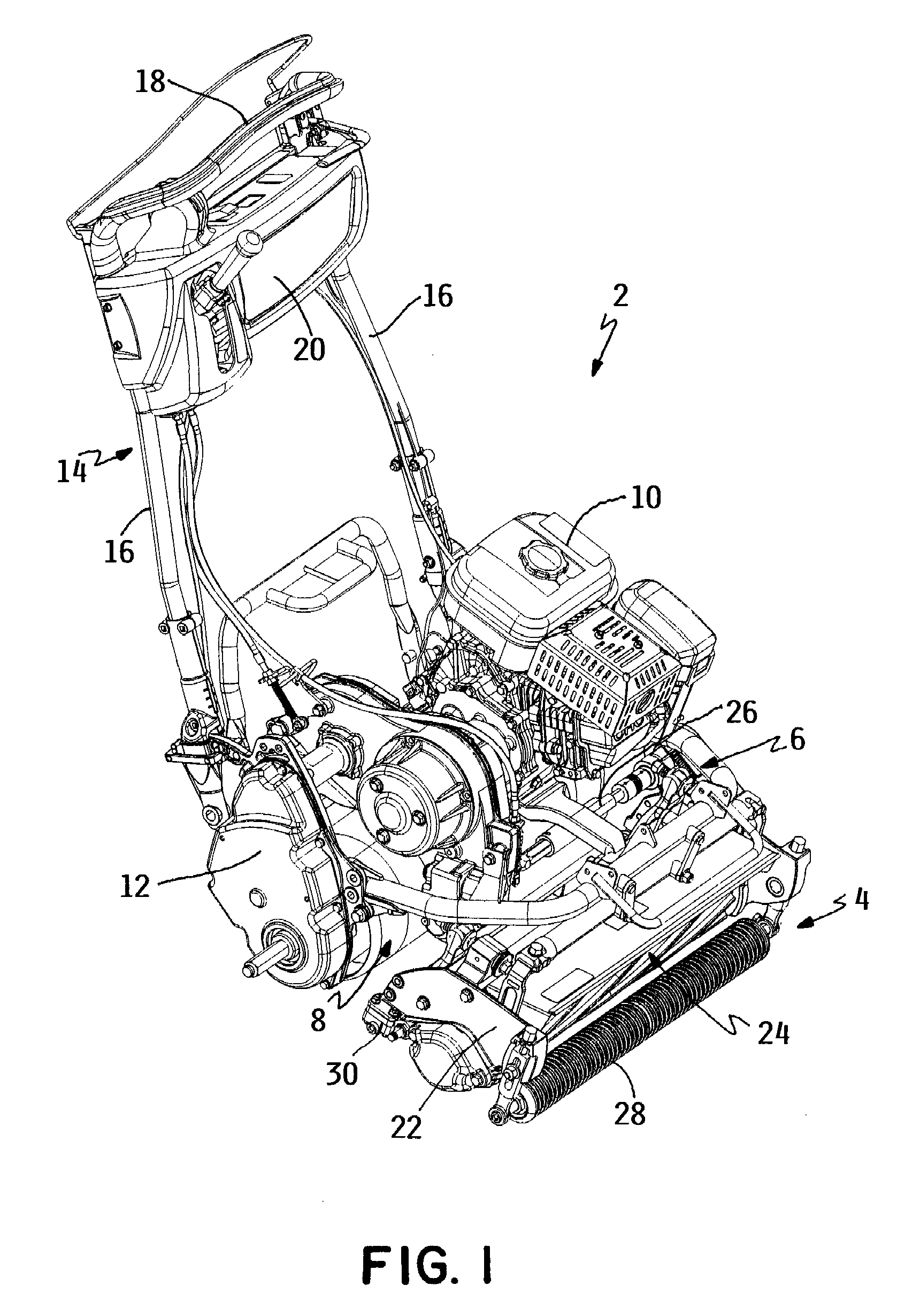 Mower with thumb wheel throttle control