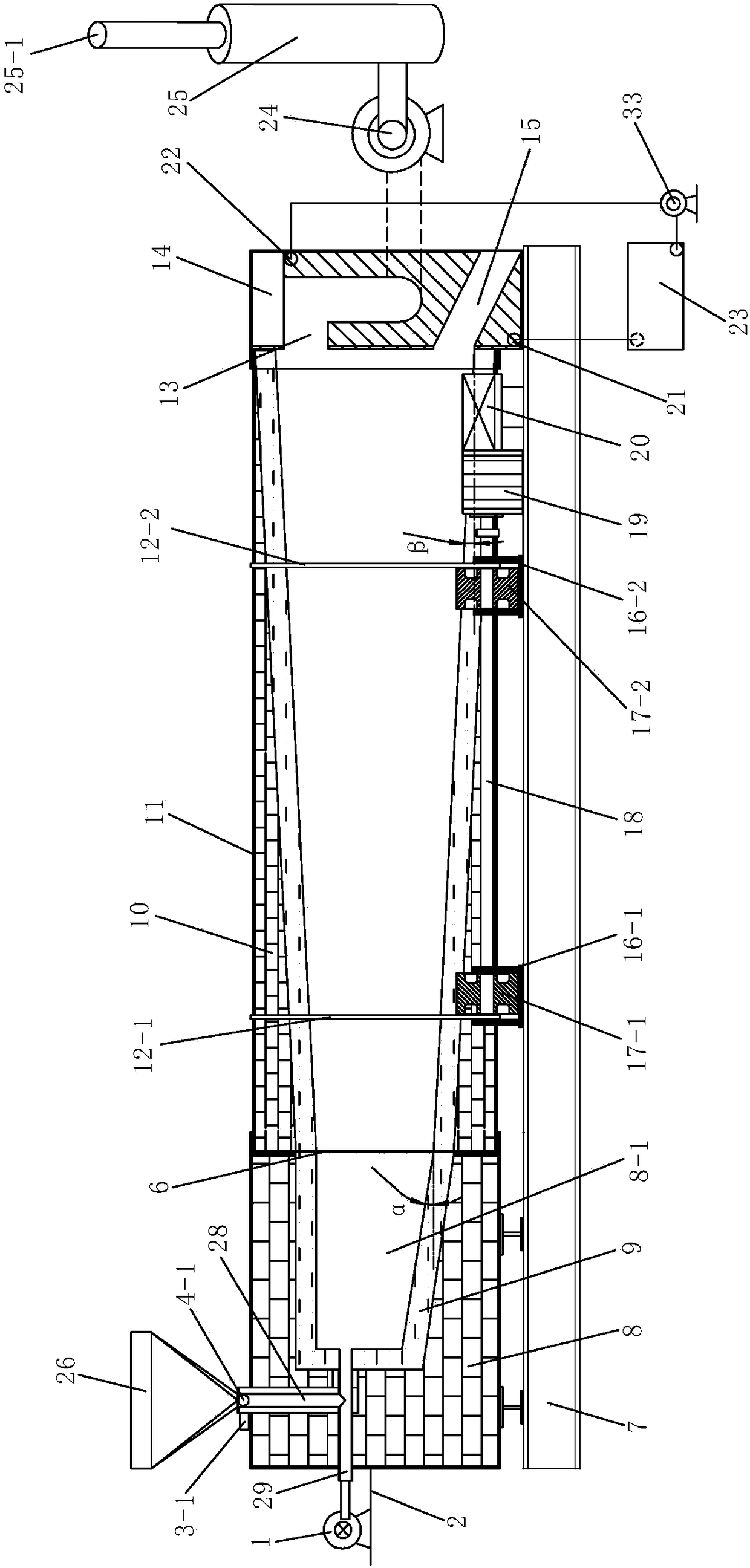 Oil and gas field drilling waste mud treatment device