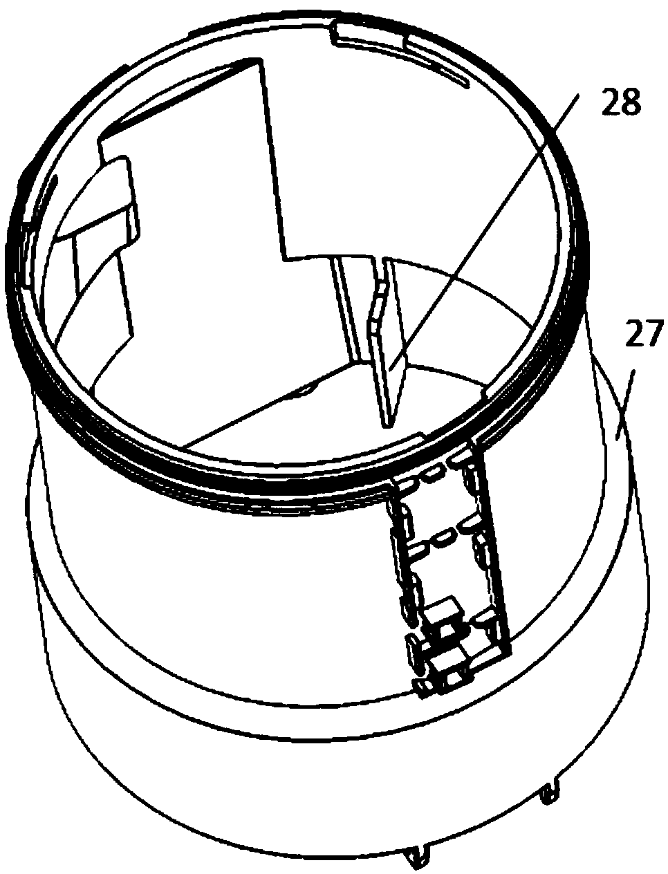 Dust collecting cup assembly module and dust cleaner