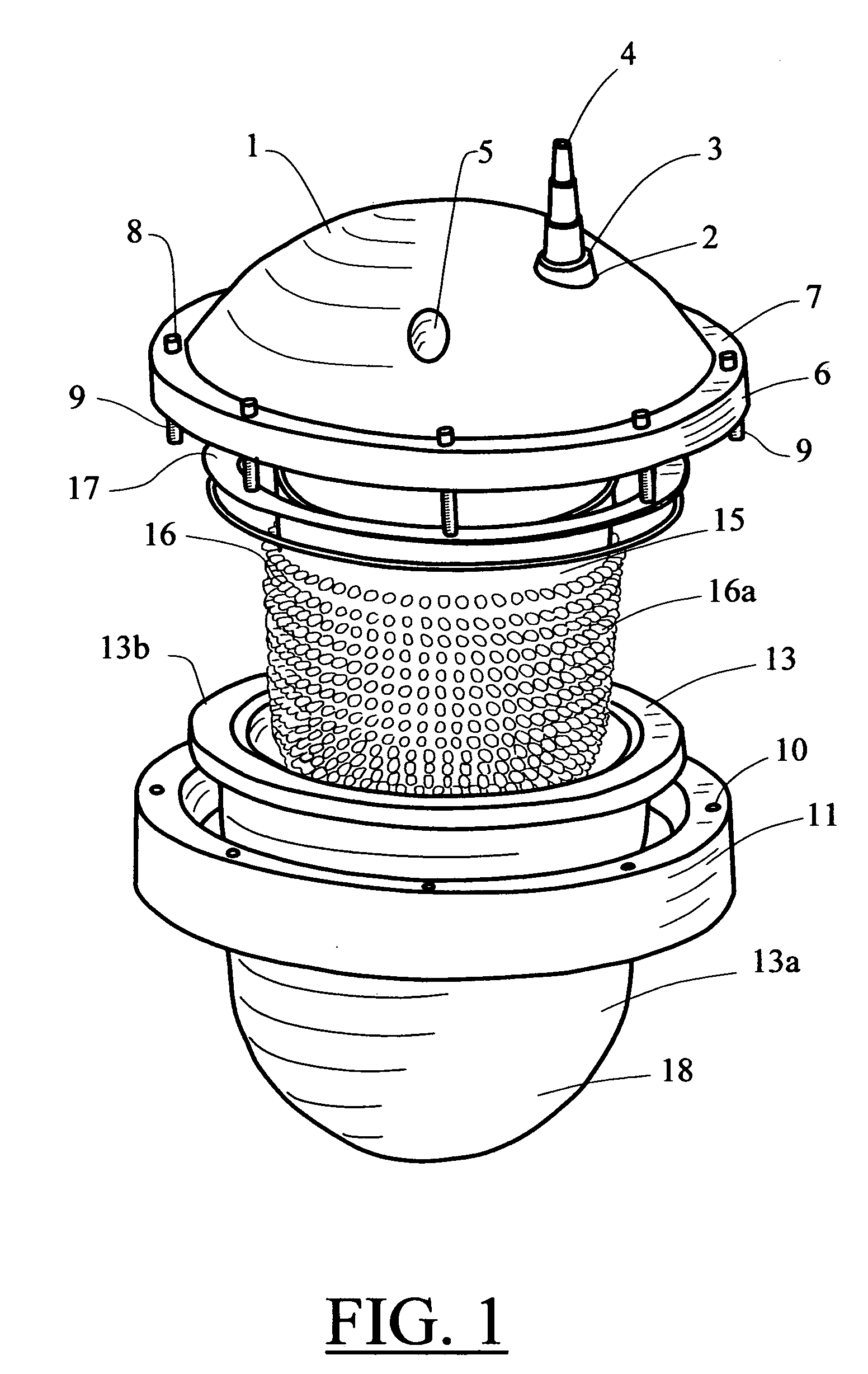 Submersible lamp for use in fotoperiod in processes of handling of salmon species