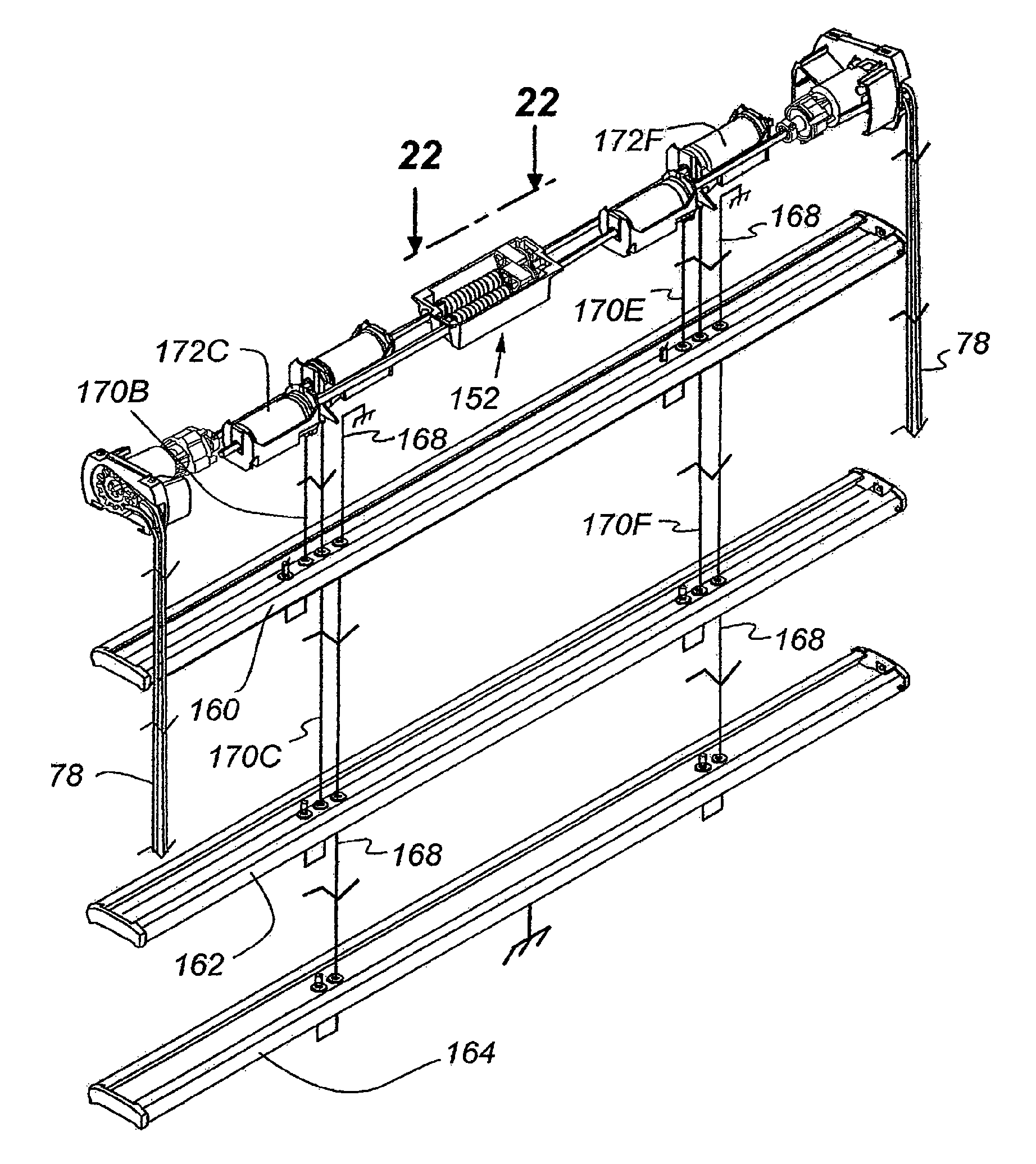 Cord tension control for top down/bottom up covering for architectural openings