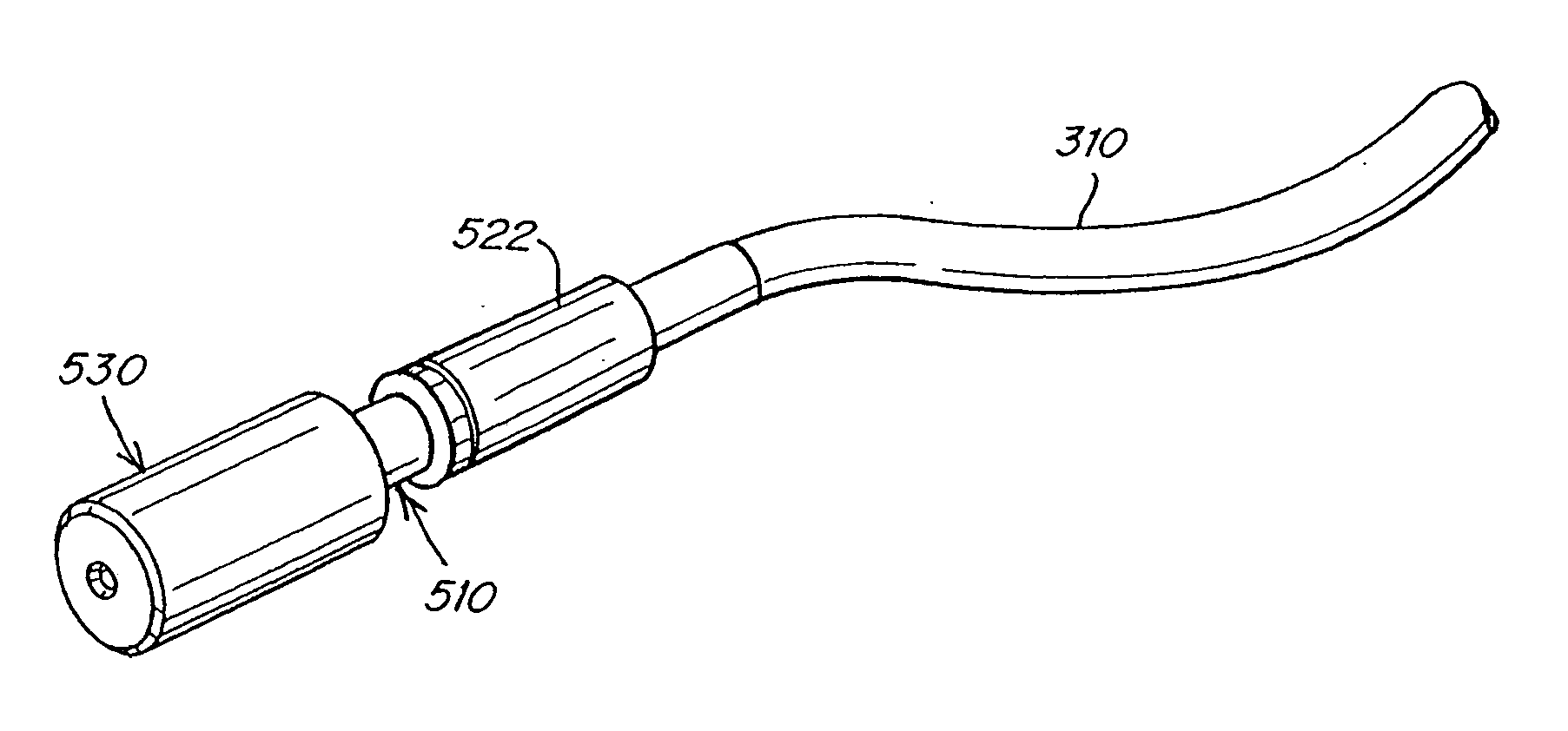 Medical device with high pressure quick disconnect handpiece