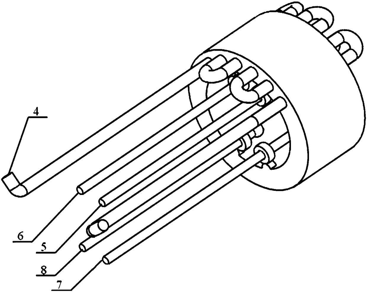 Necking device and necking method for seed crystal of horizontal gradient condensation single crystal growth