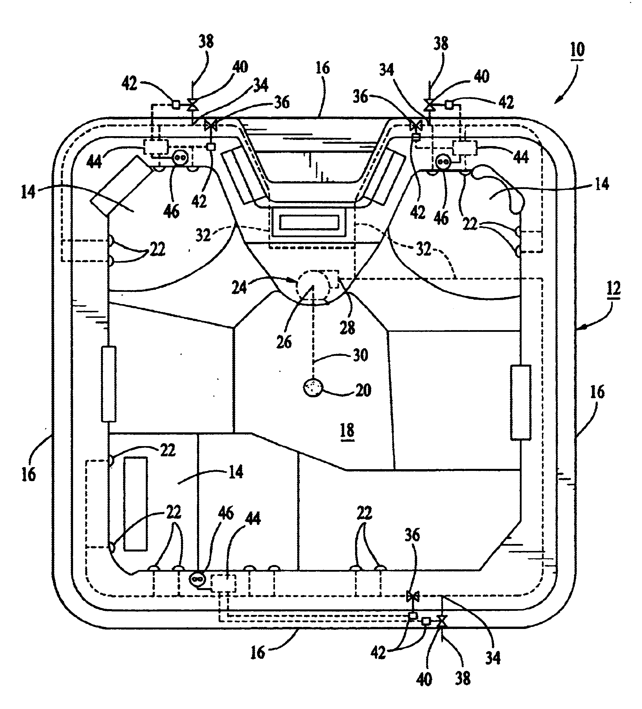 Water recreational apparatus with remote controllable valves