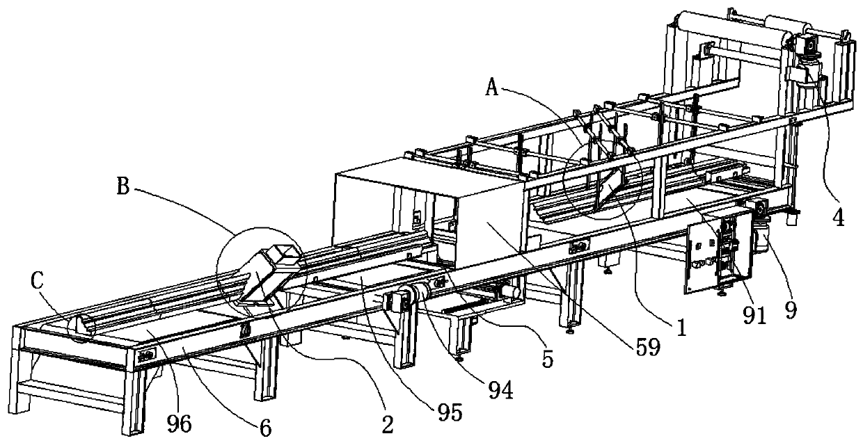 Integrated production line for net covering and coating of line, and production method thereof