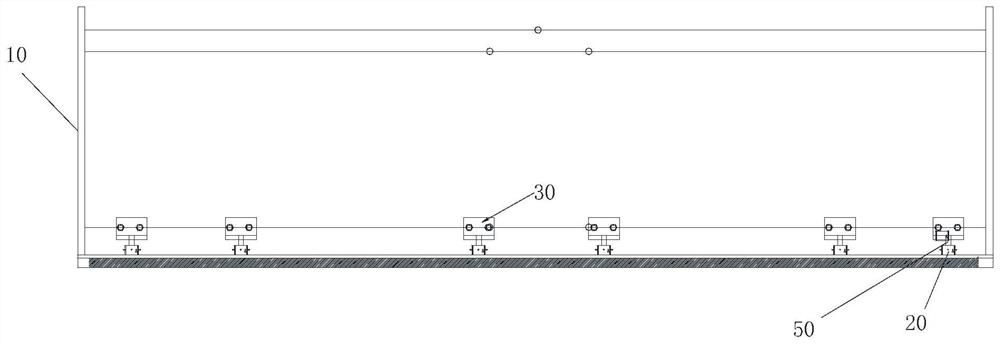 Large arched beam on-site splicing construction deformation detection and measurement device and use method thereof