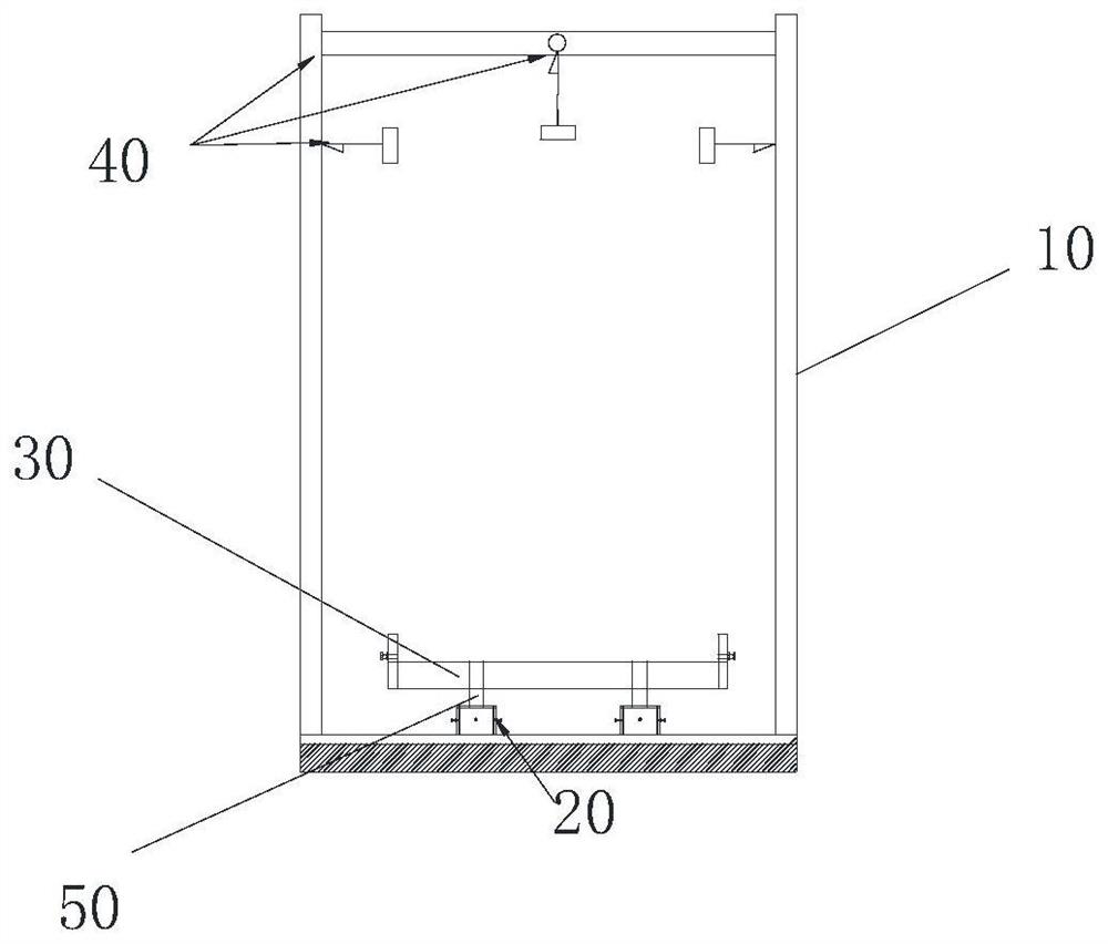 Large arched beam on-site splicing construction deformation detection and measurement device and use method thereof