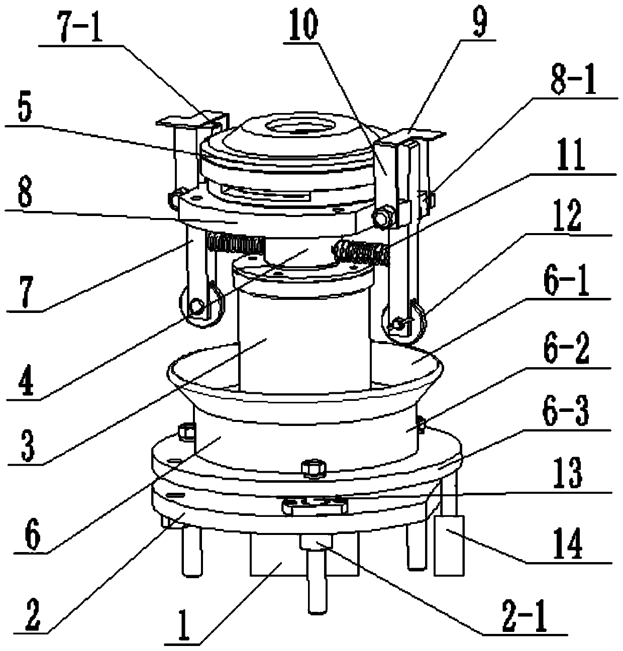 A rotary casting device with a locking device