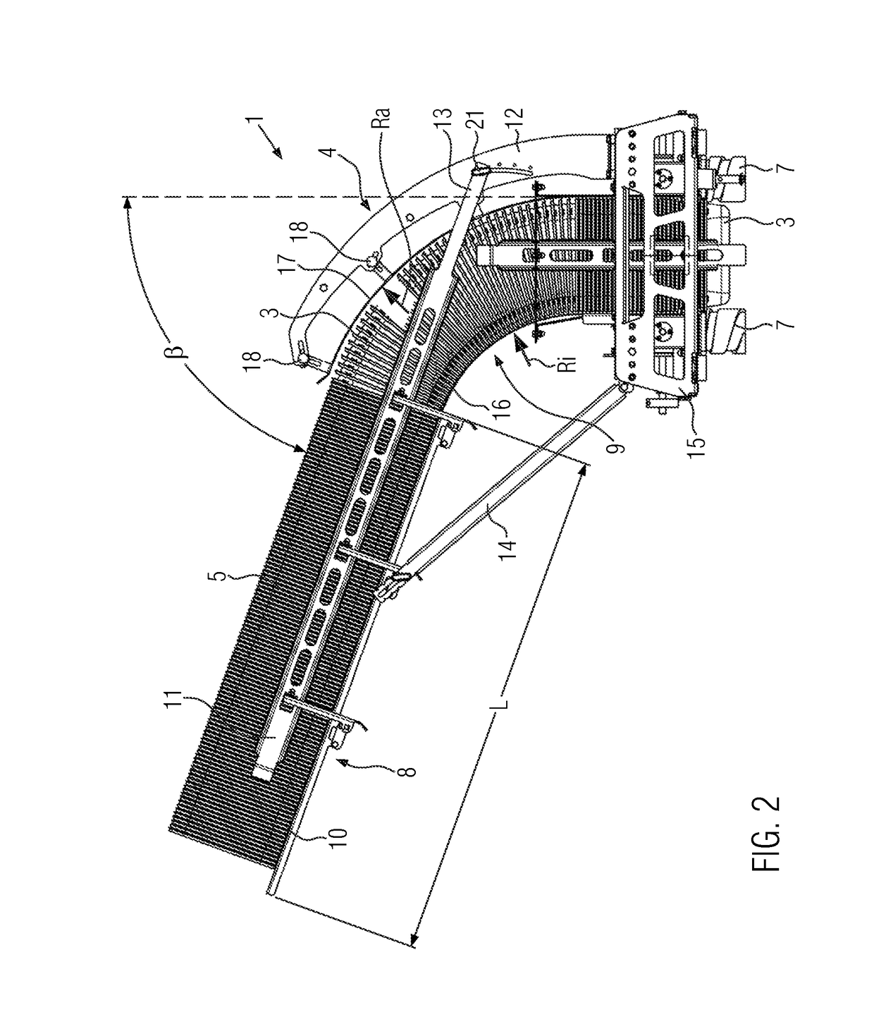 Denester with adjustable inclined magazine