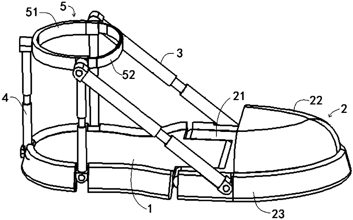 Flat foot correction mechanism and treatment shoe