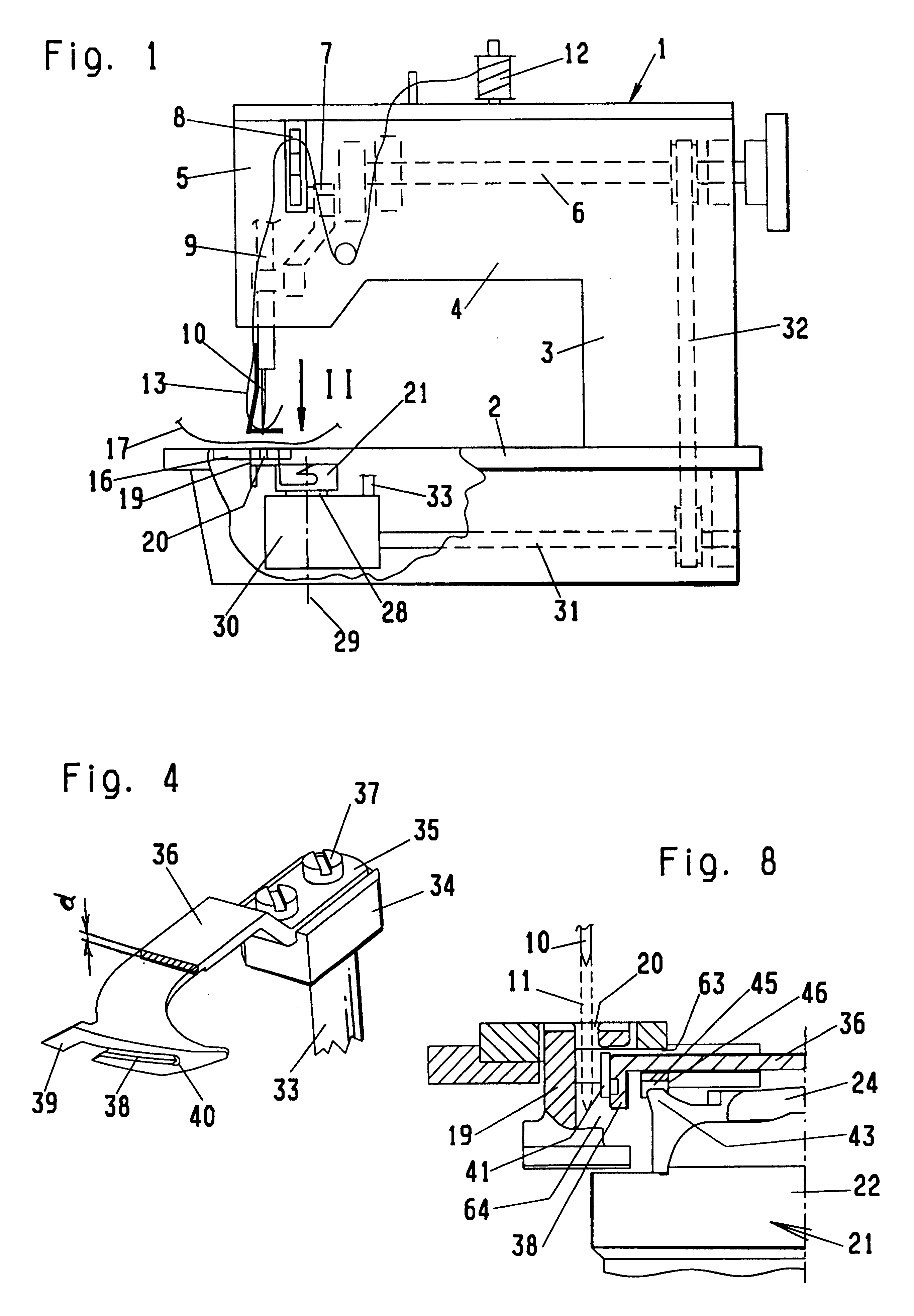 Two-thread lock-stitch sewing machine with thread cutter