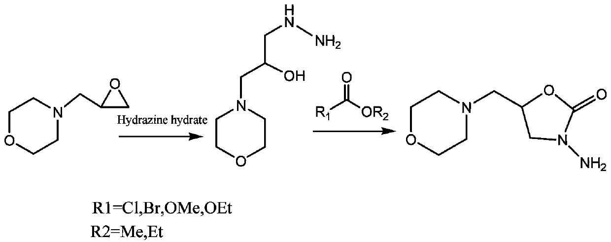 Synthesis method of 5- methylmorpholine-3-amino-2-oxazolidinyl ketone