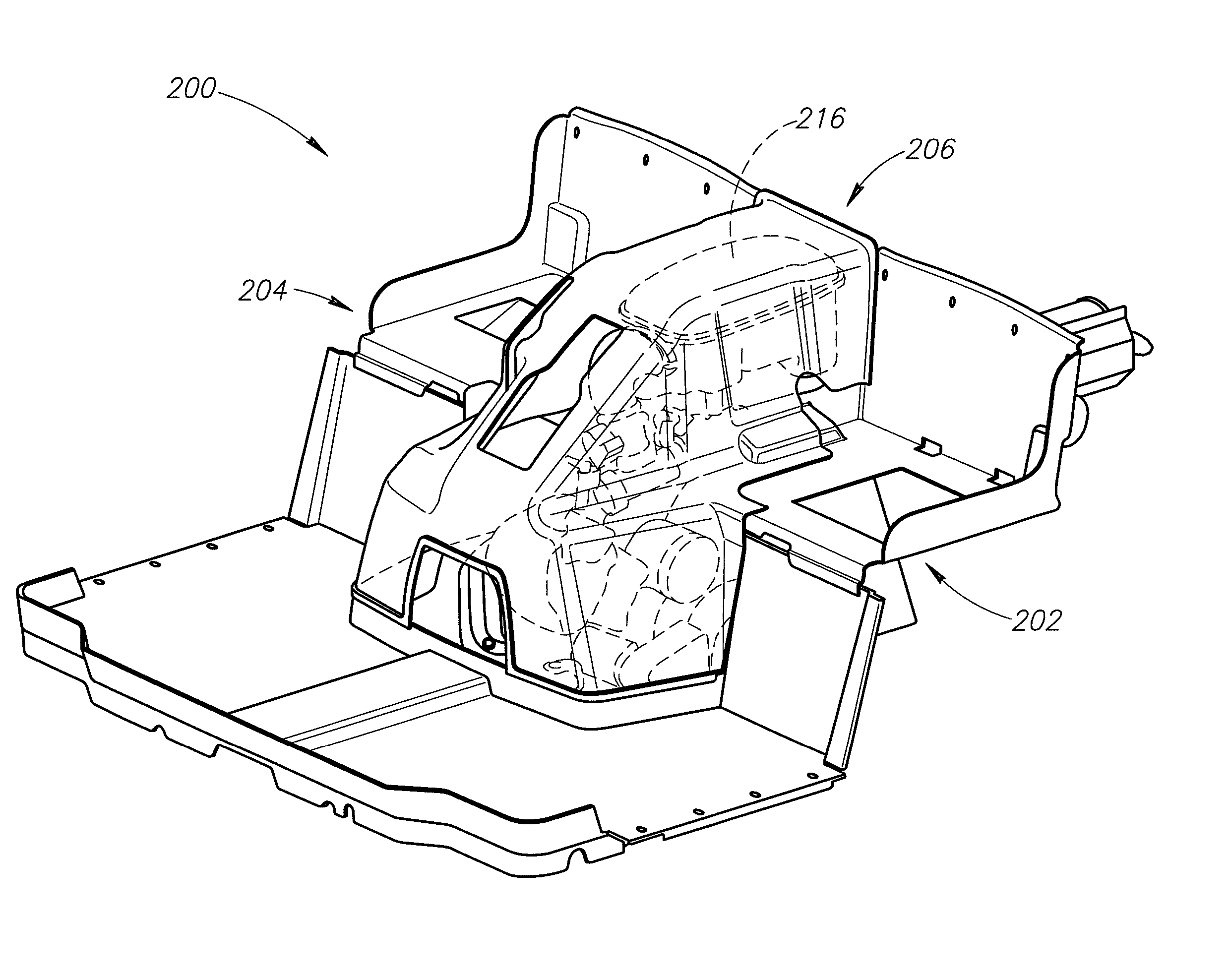 Off-road engine configuration with noise reduction system