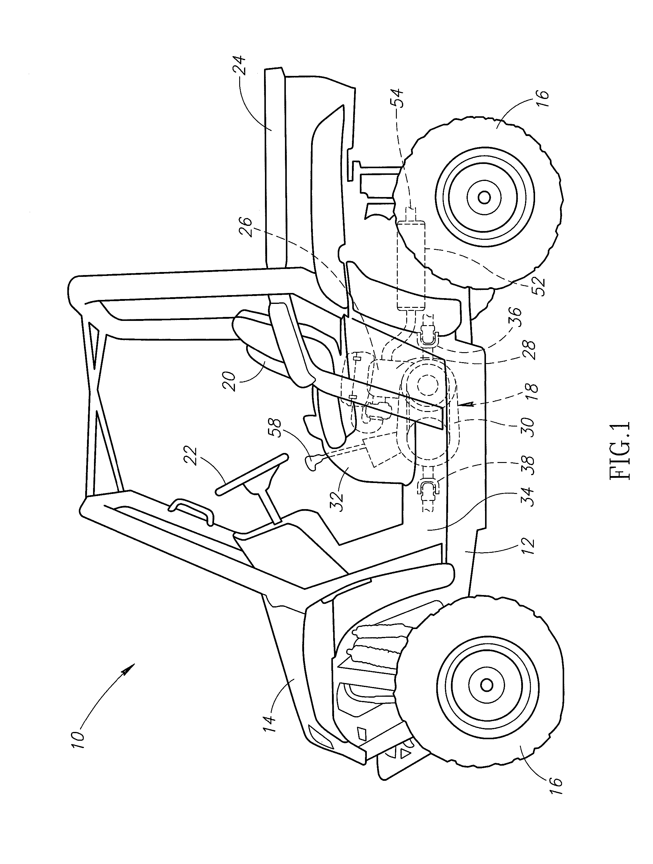 Off-road engine configuration with noise reduction system