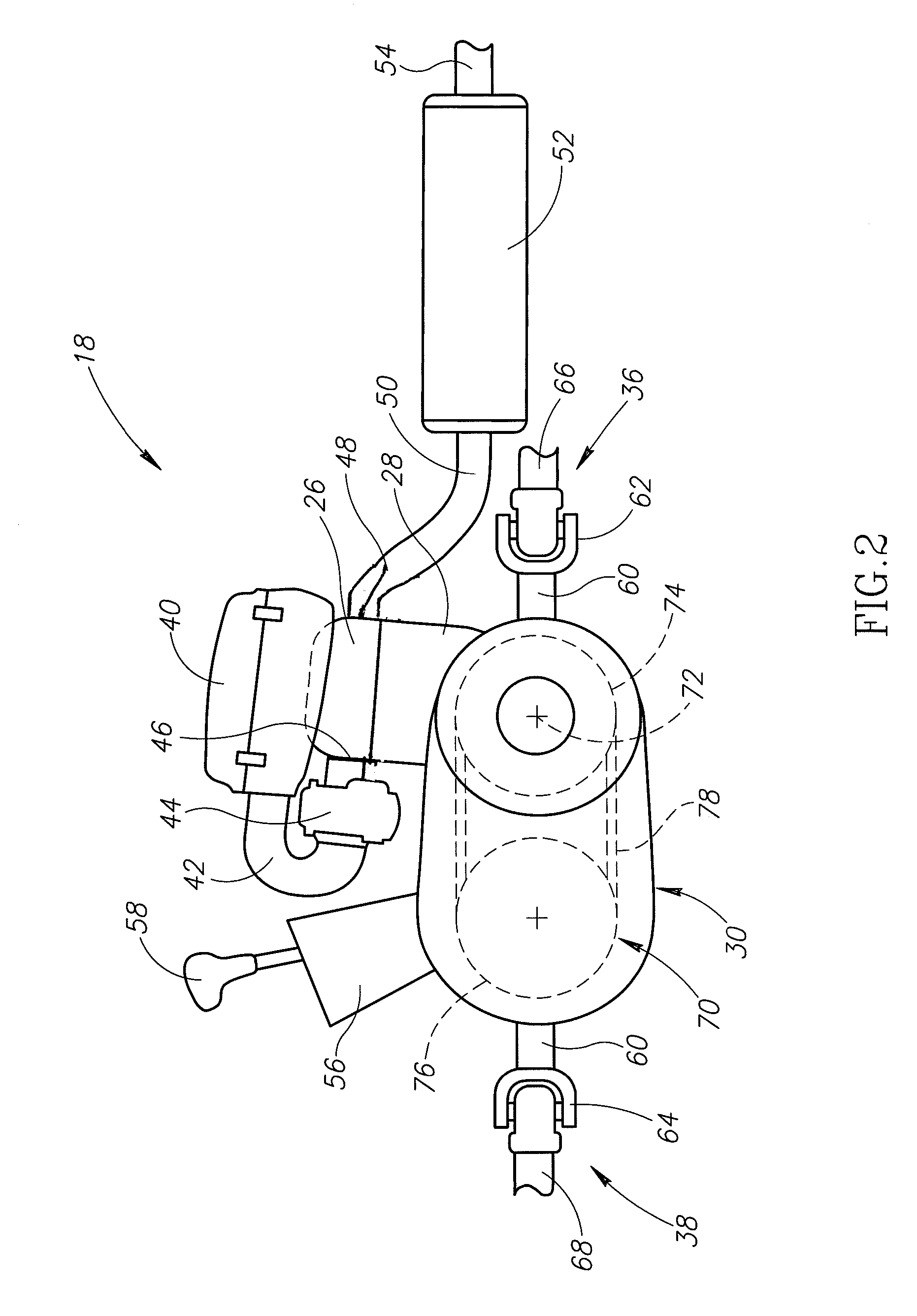 Off-road engine configuration with noise reduction system