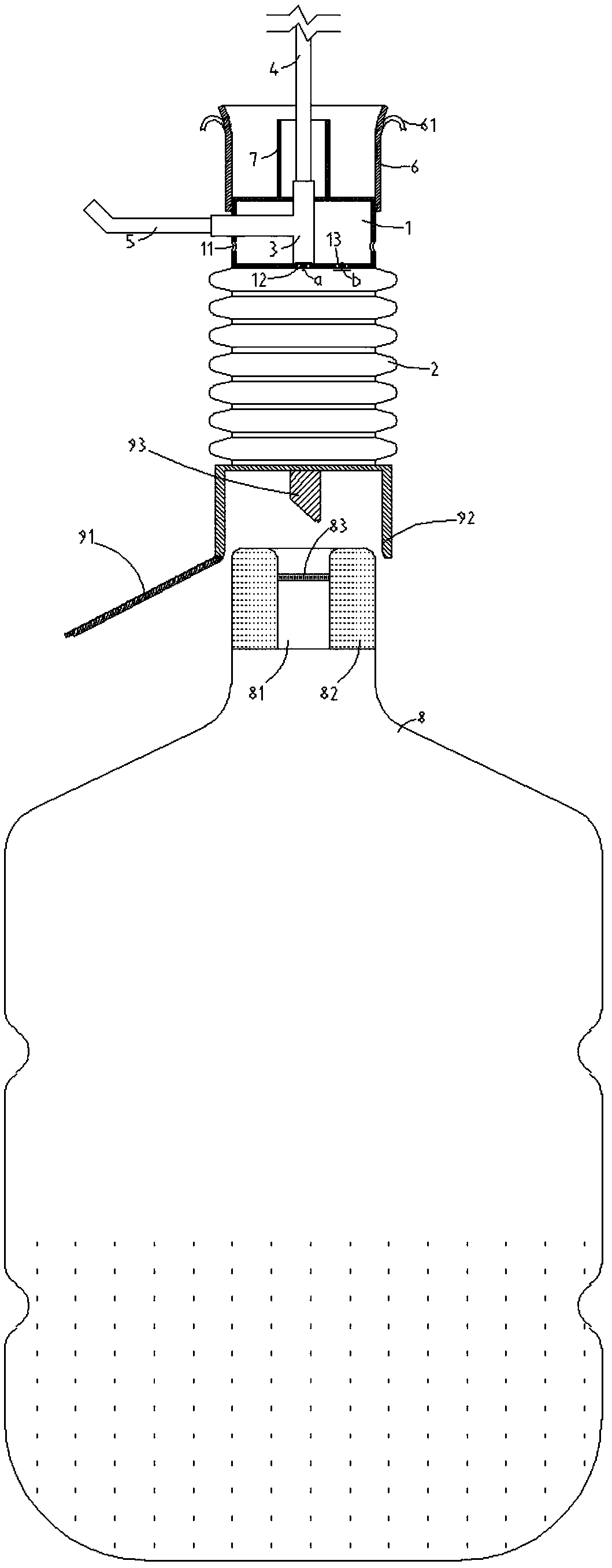 Water pressing device for barreled water