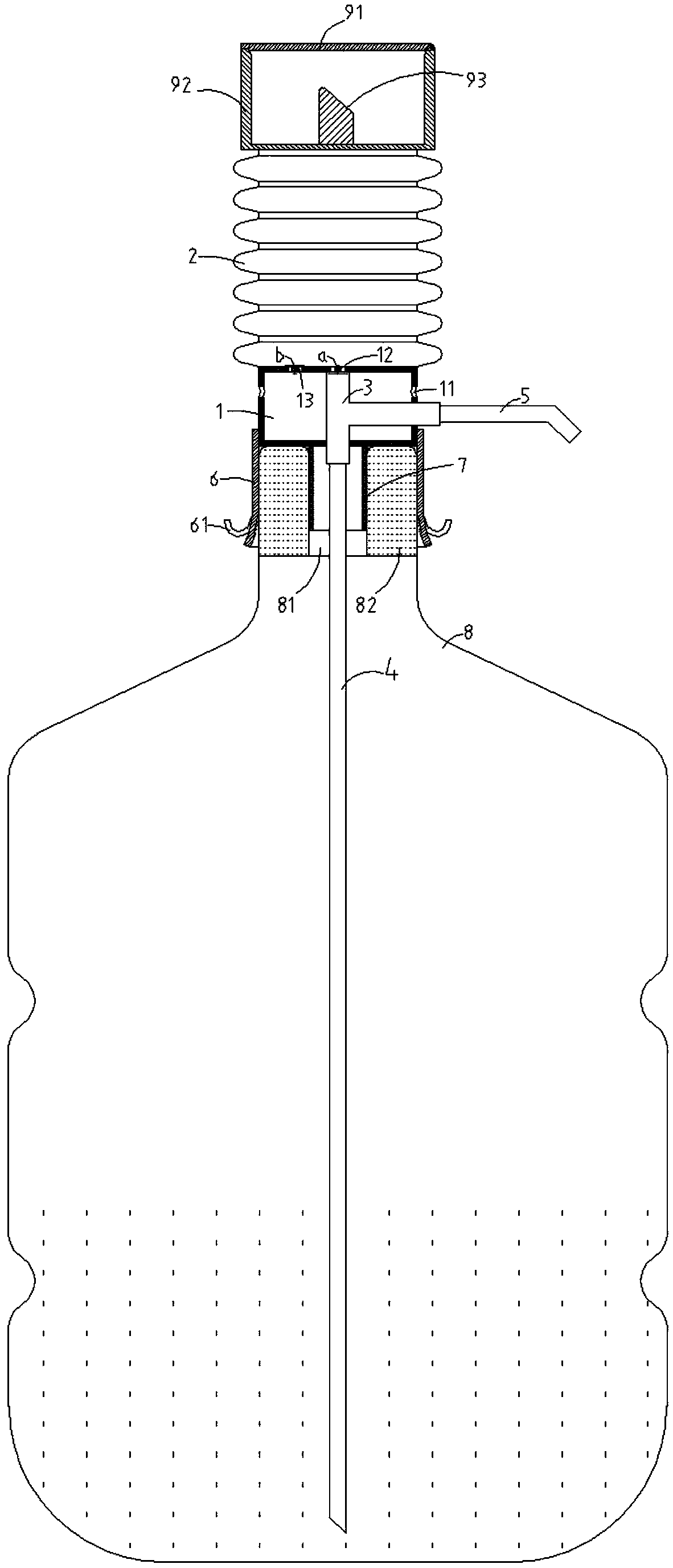 Water pressing device for barreled water