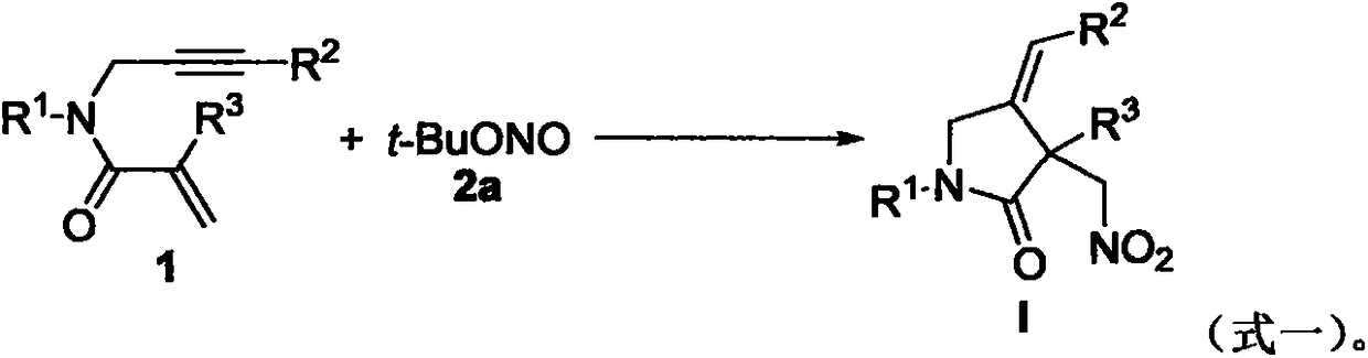 Method for preparing 2-pyrrolidone compound by 1,6-enyne nitration cyclization reaction