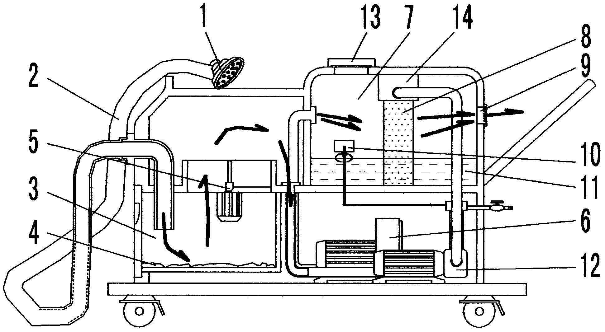 Dust-collecting grinding mobile purifier