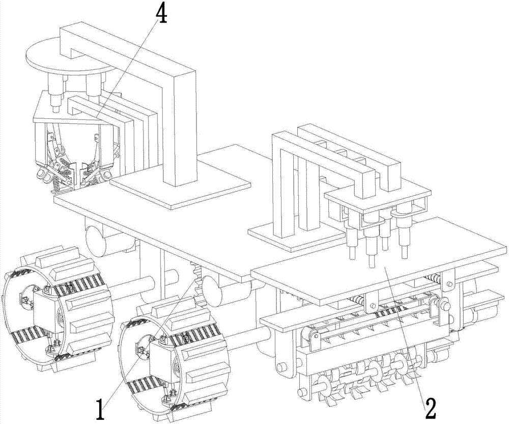 Integrated soil loosening and rotary cutting all-in-one machine for greenhouses vegetable breeding