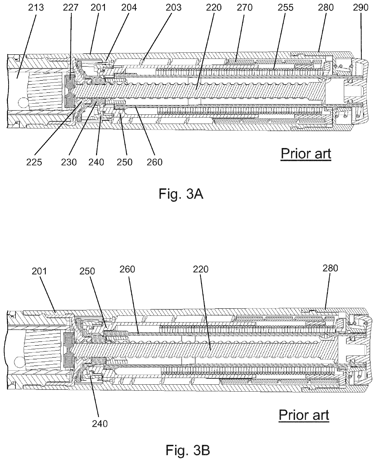 Drug injection device with deflectable transducers