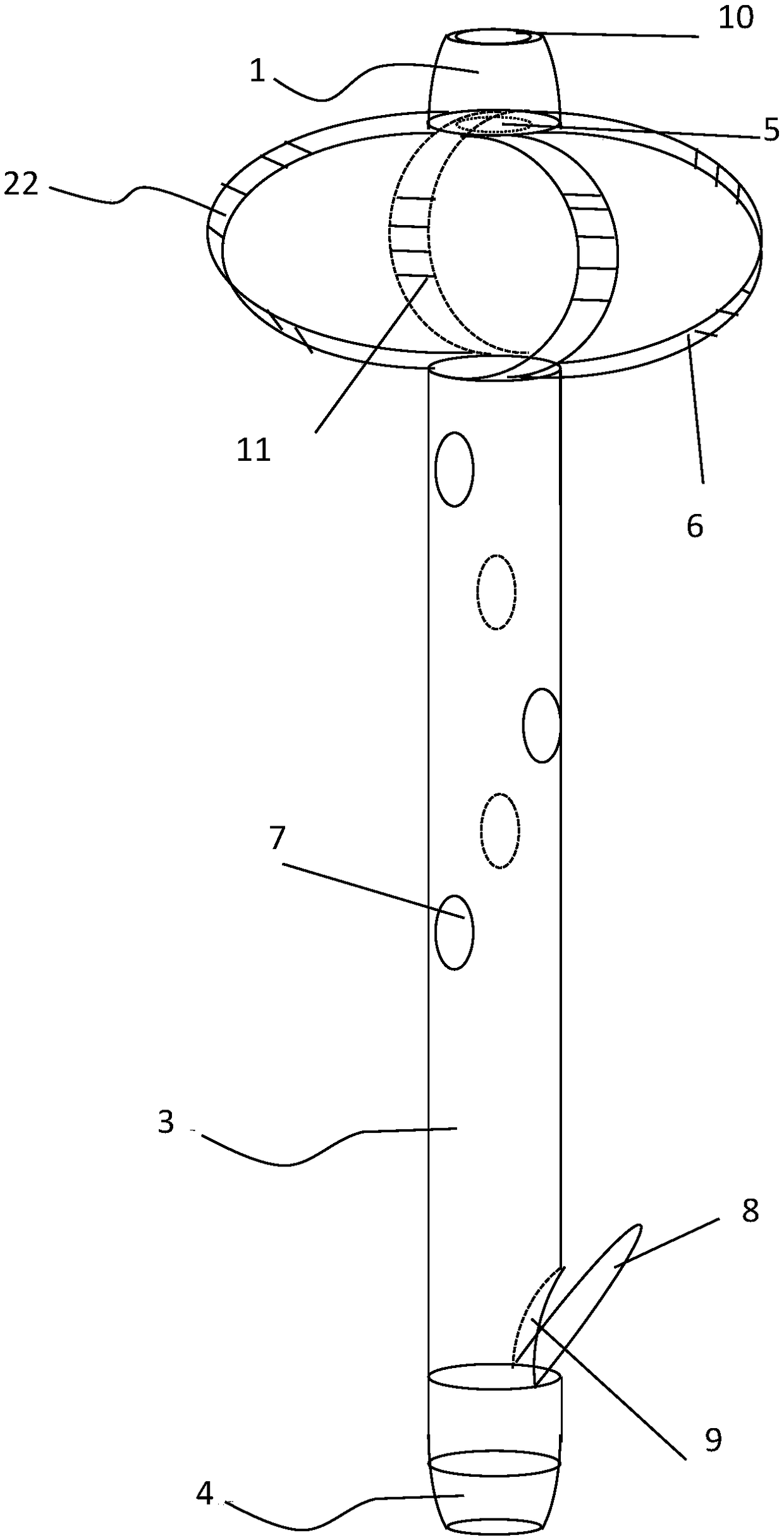 Anti-displacement biliary internal drainage tube and implantation device