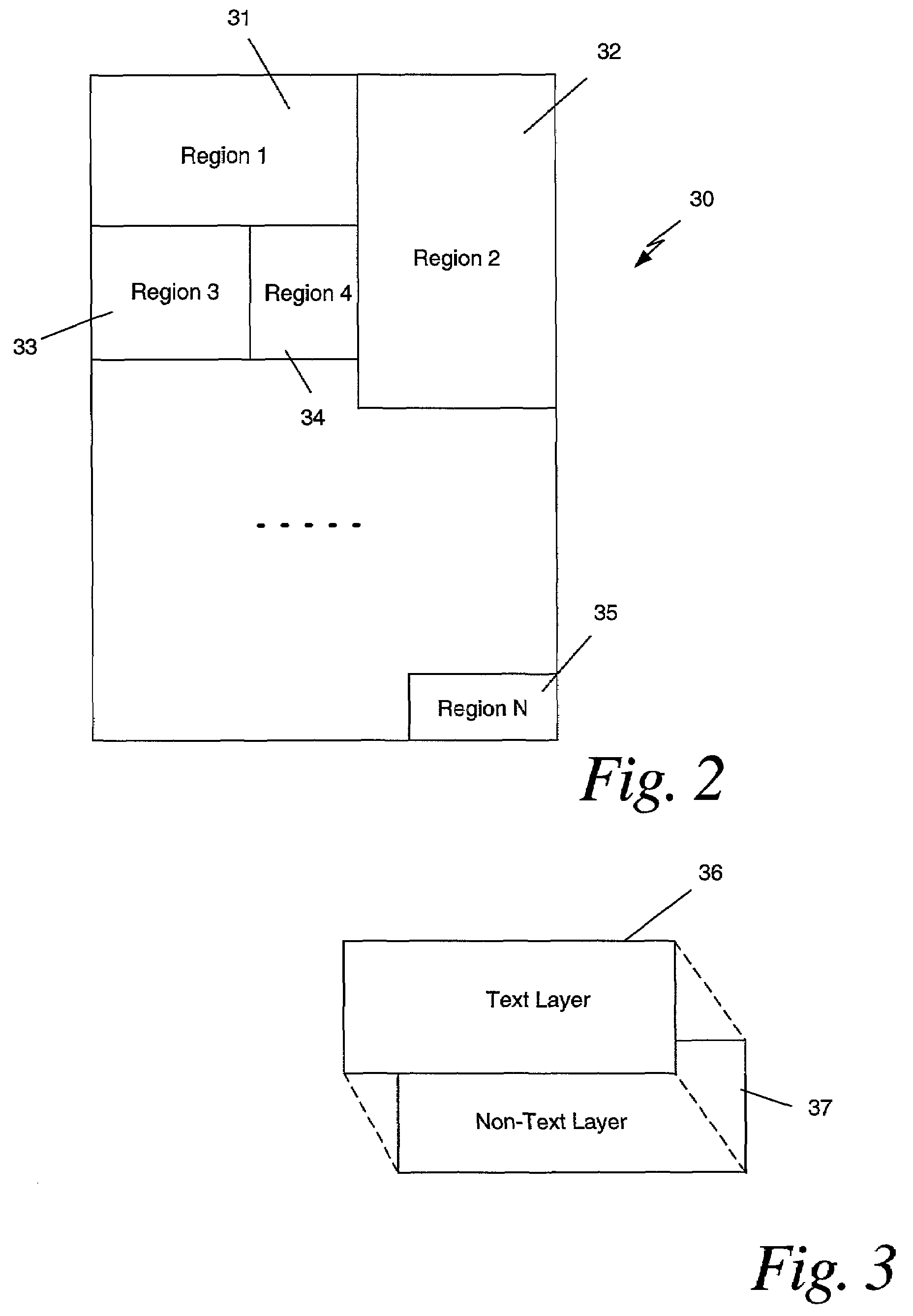 Compound document image compression using multi-region two layer format
