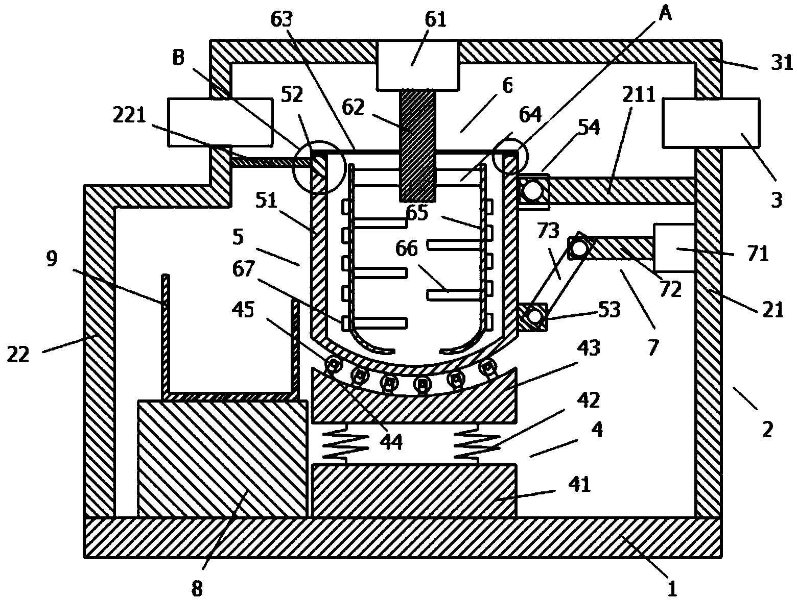 Mixing and pouring device applicable to medical and chemical materials