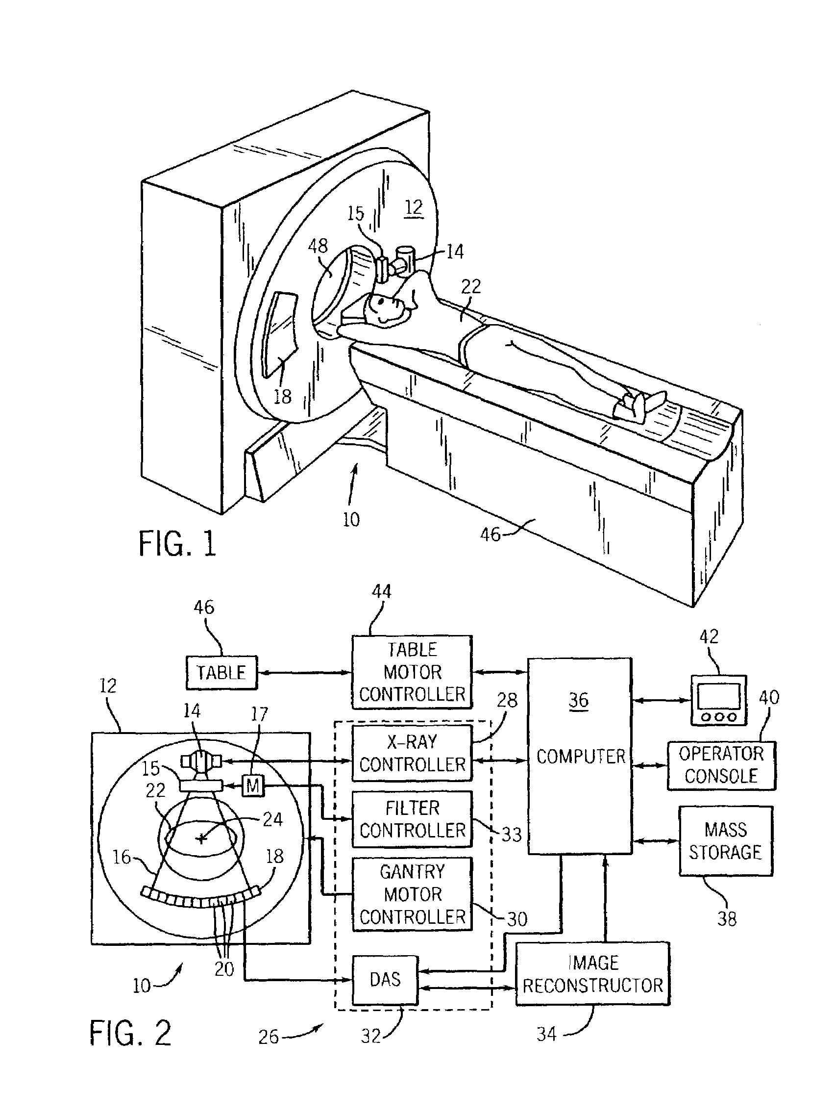 Method and apparatus for presenting multiple pre-subject filtering profiles during CT data acquisition