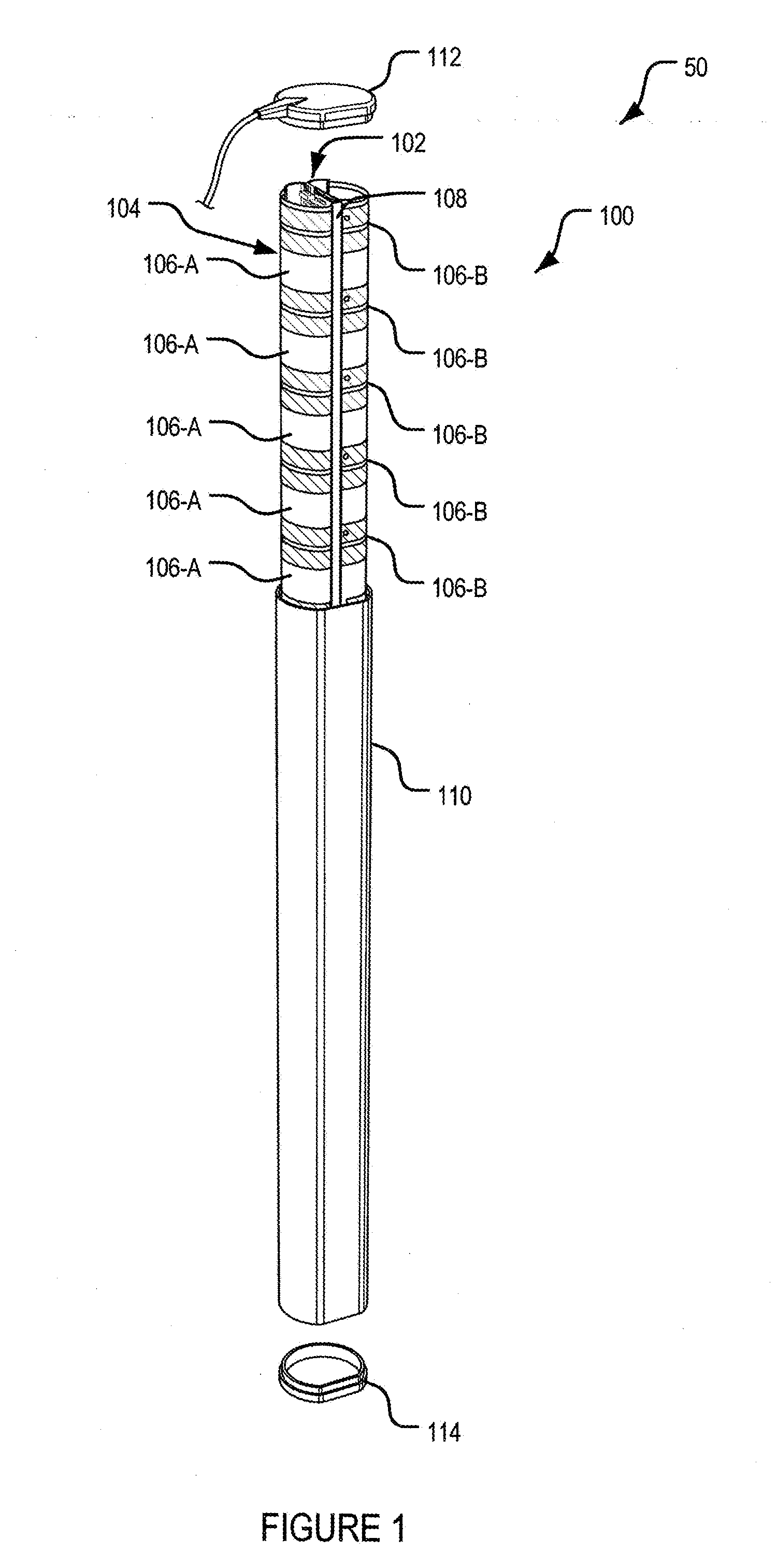 Flexible sheet sensor inserted in tube