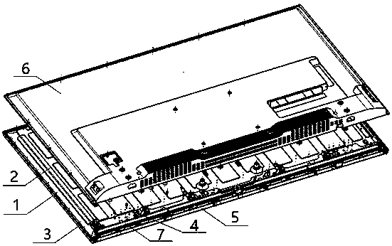 A direct-down frameless LED TV casing and its implementation method