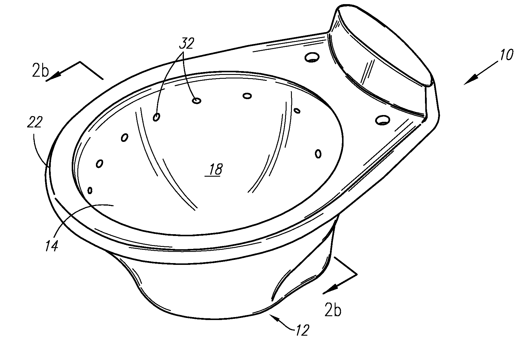 Exterior rim wash bowl