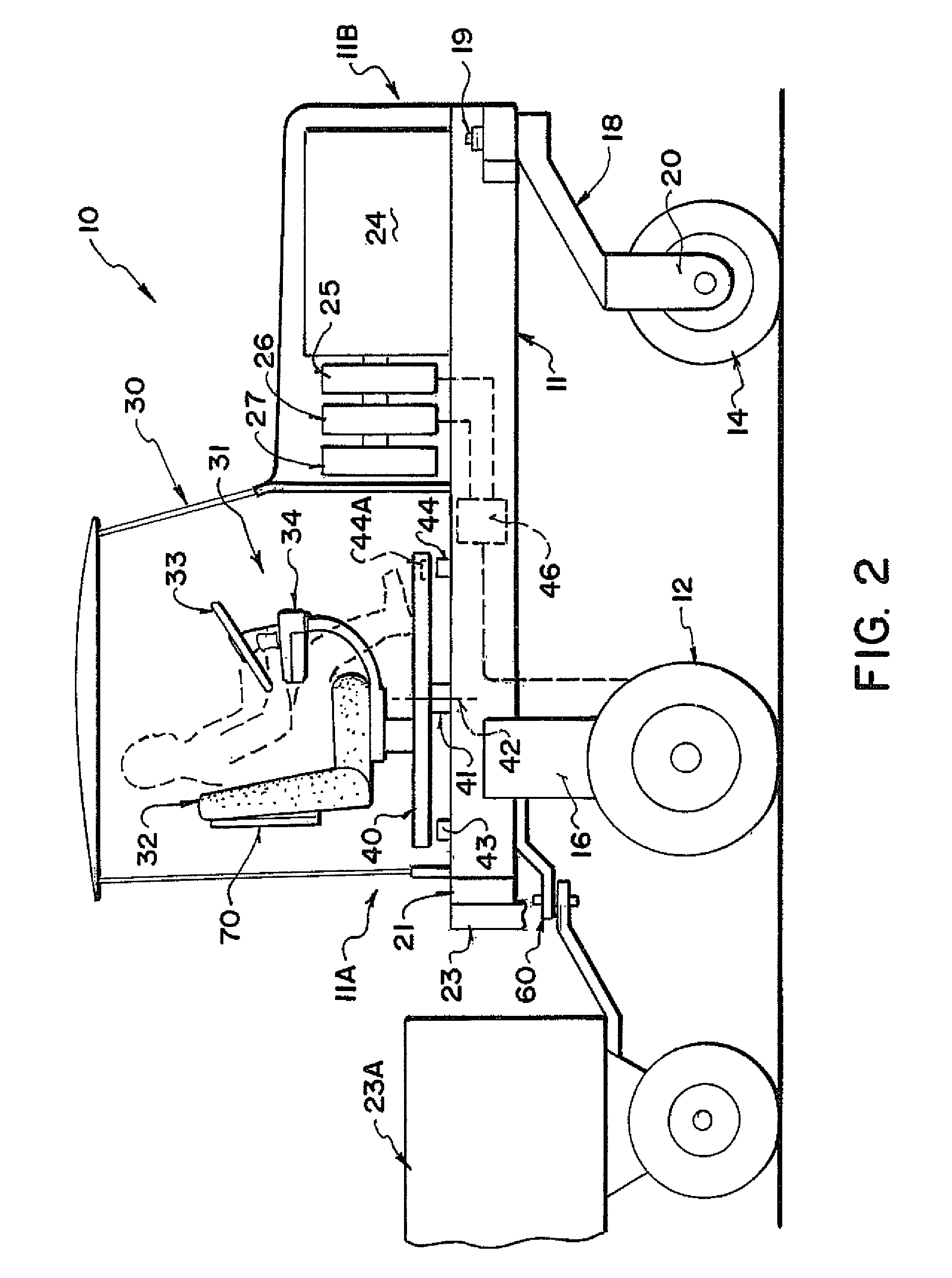Tractor with automatic steering arrangement