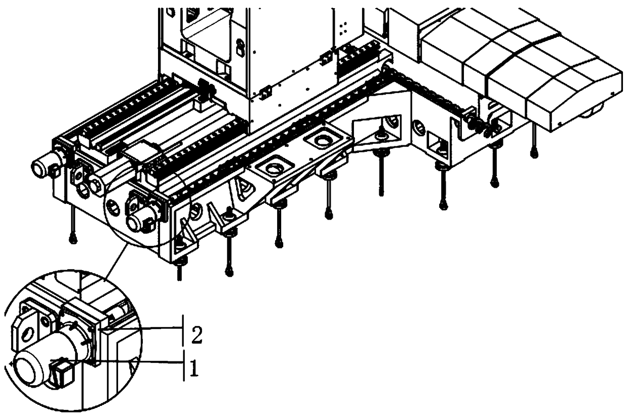 Z-axis chip removal structure of horizontal machining center