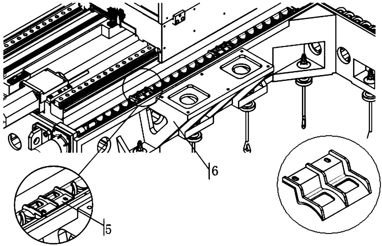 Z-axis chip removal structure of horizontal machining center