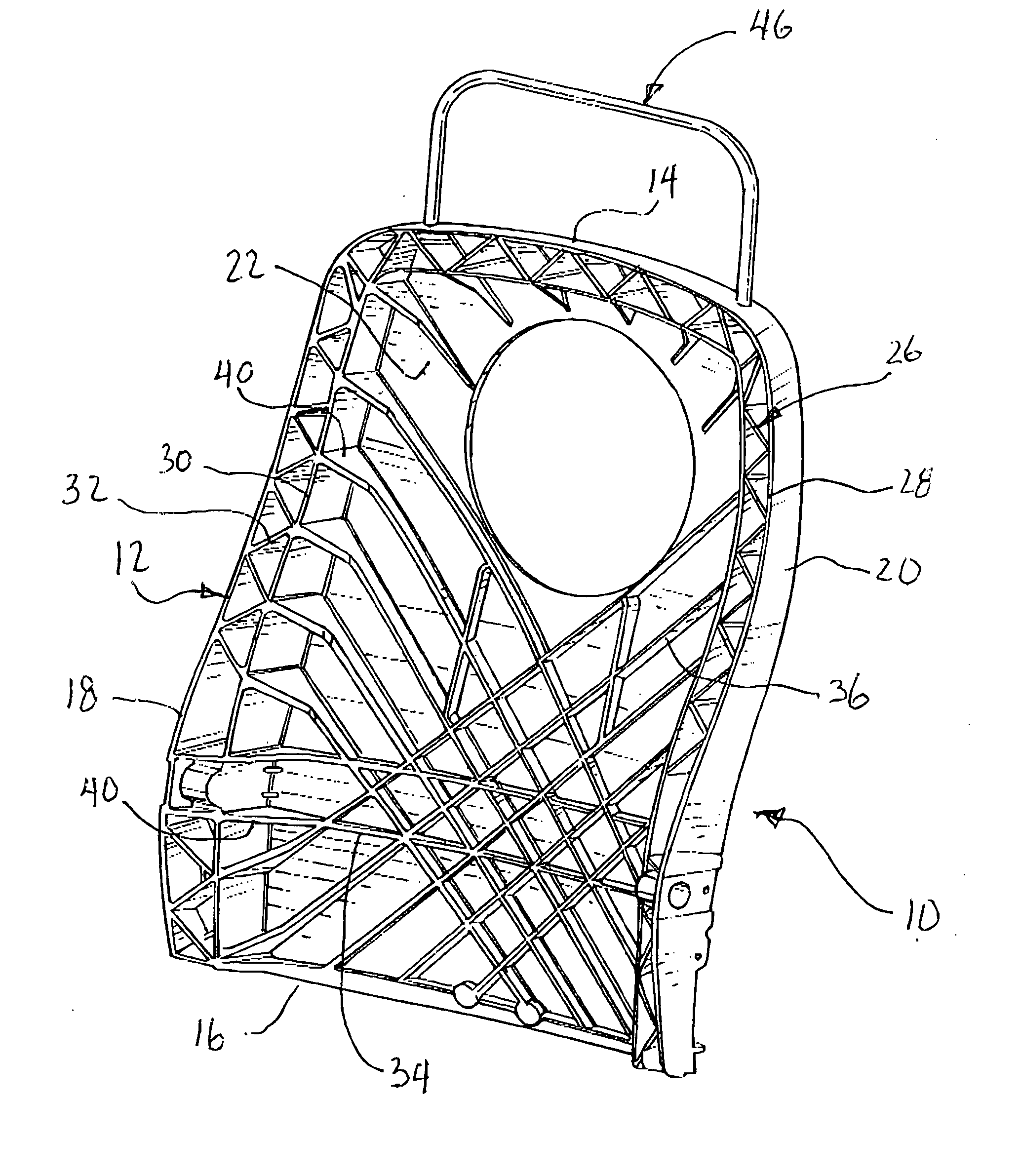 Vehicle seat frame