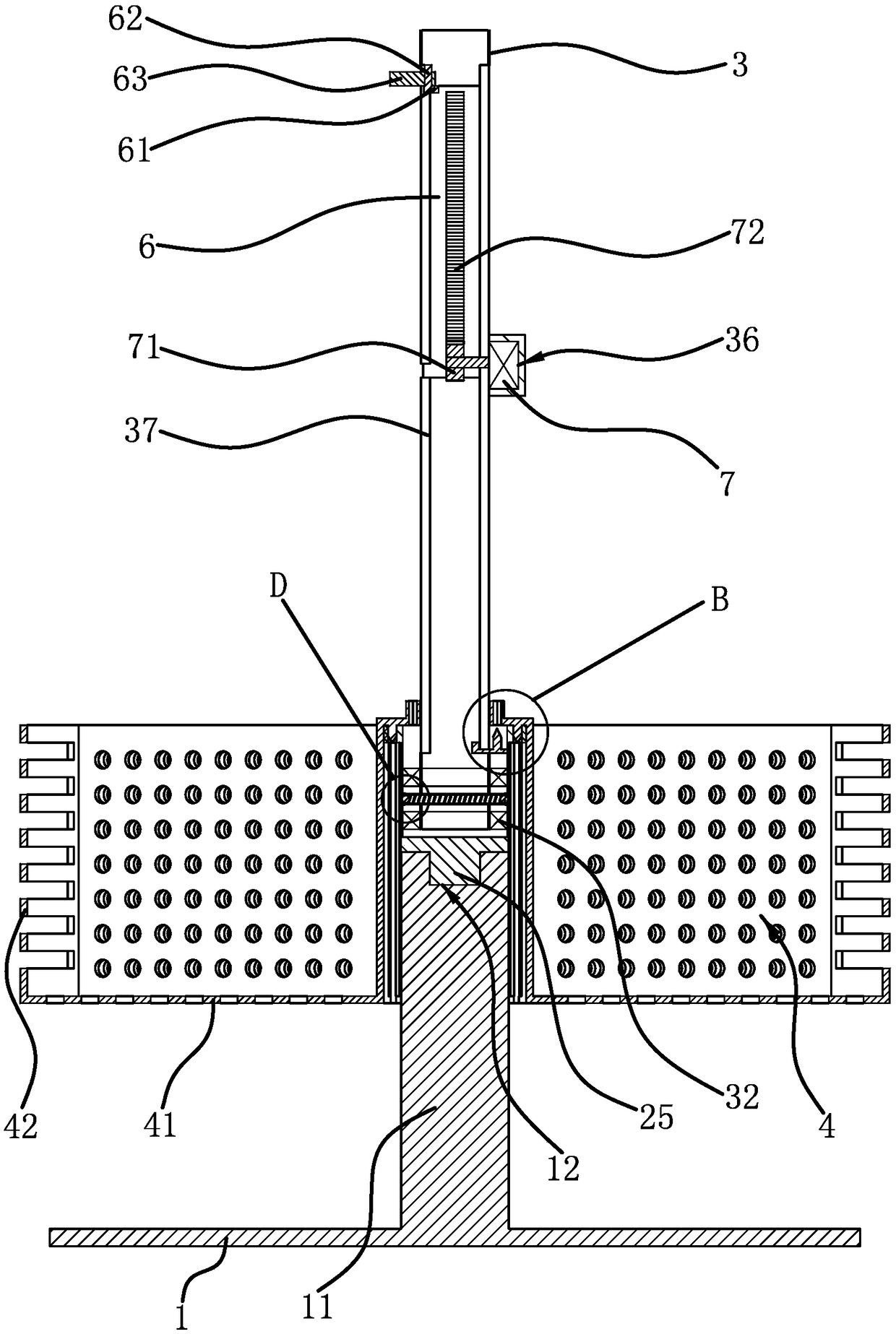 Hot pot partitioned material fish-out device