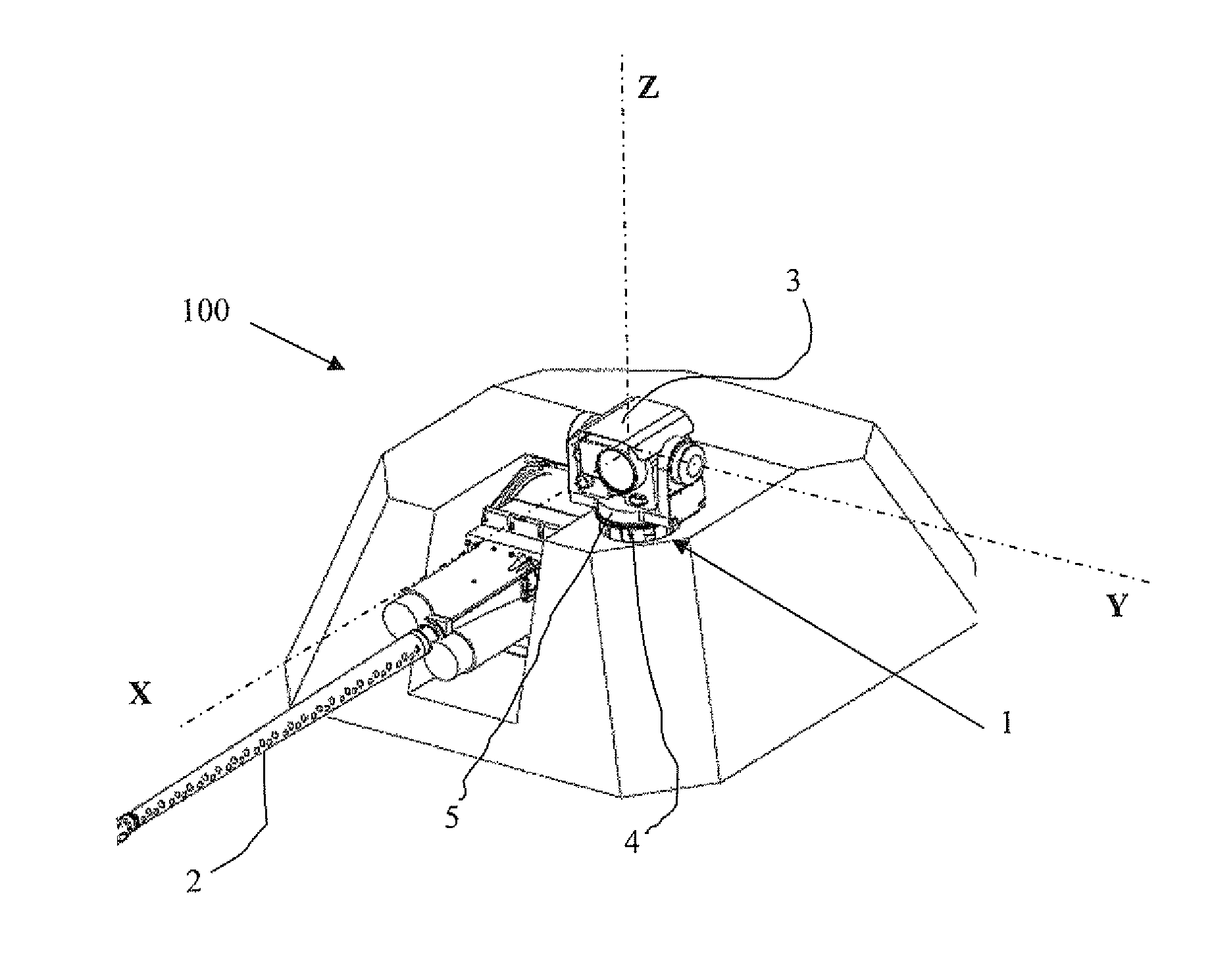 Support device for the gun sight of a military vehicle