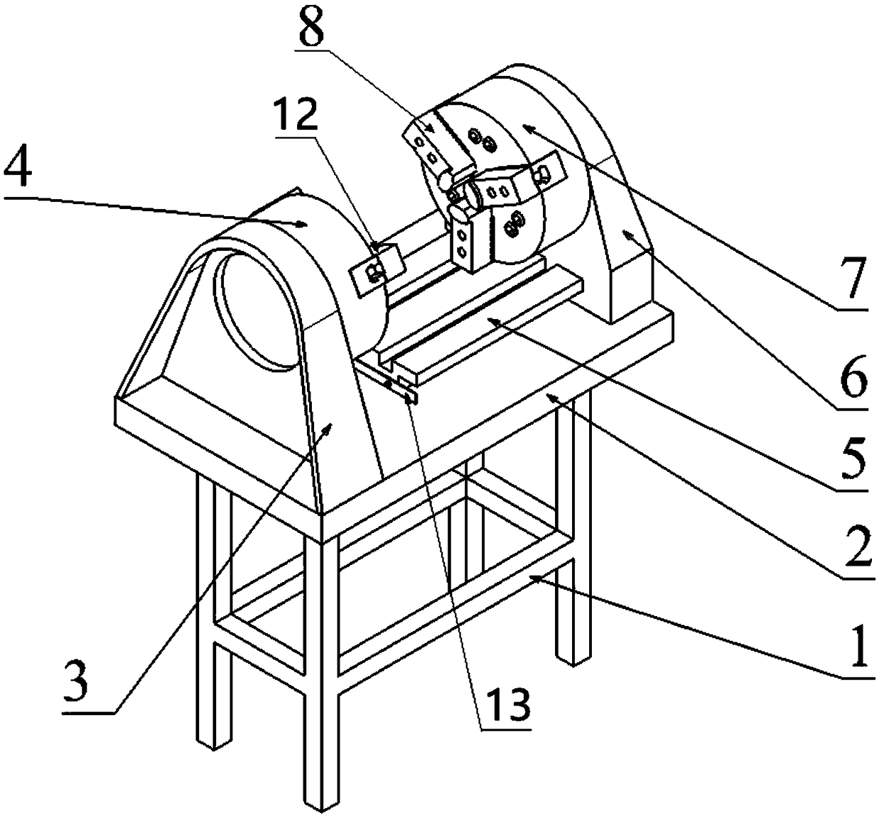 Secondary positioning table suitable for bearing workpiece machining and positioning method