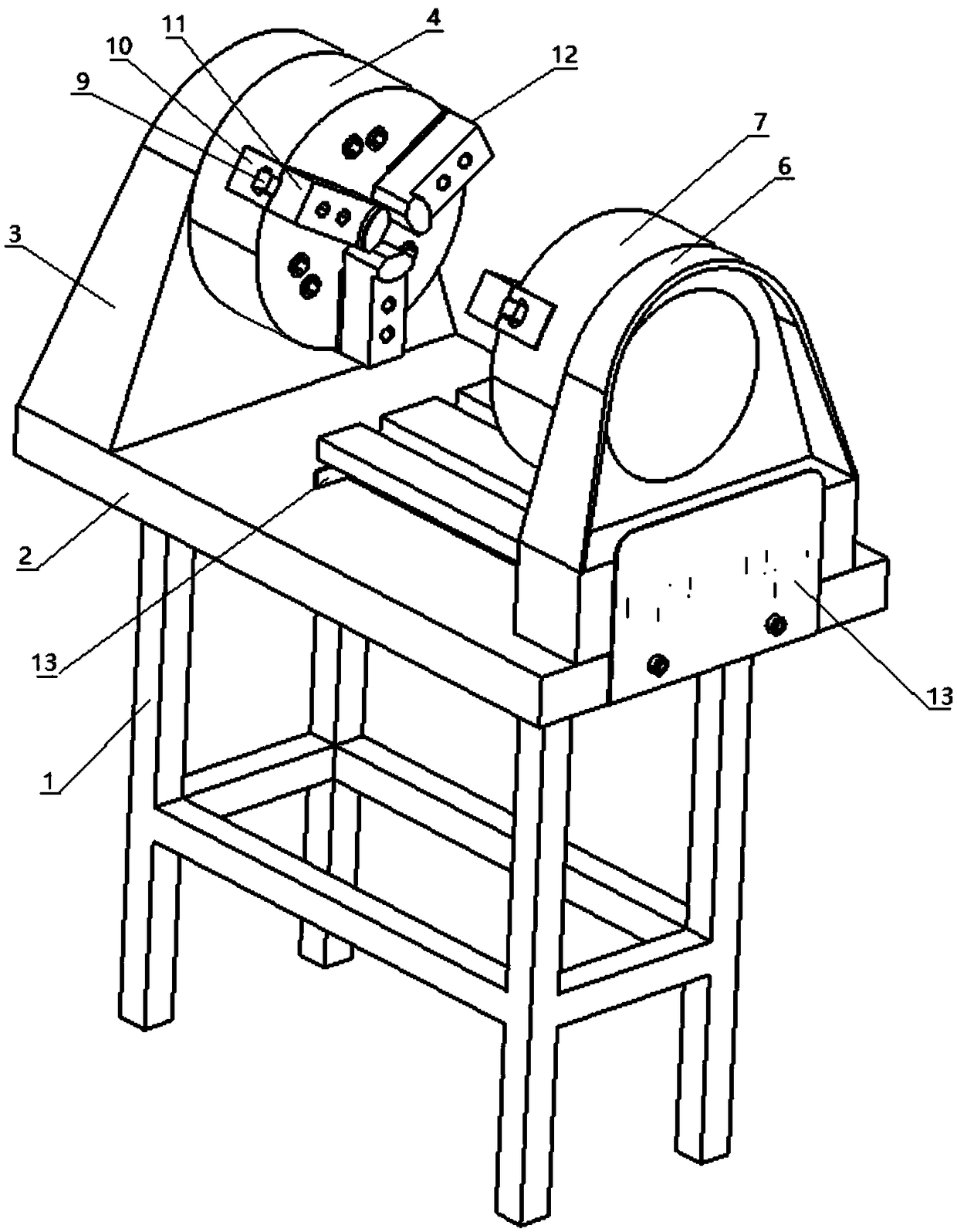 Secondary positioning table suitable for bearing workpiece machining and positioning method